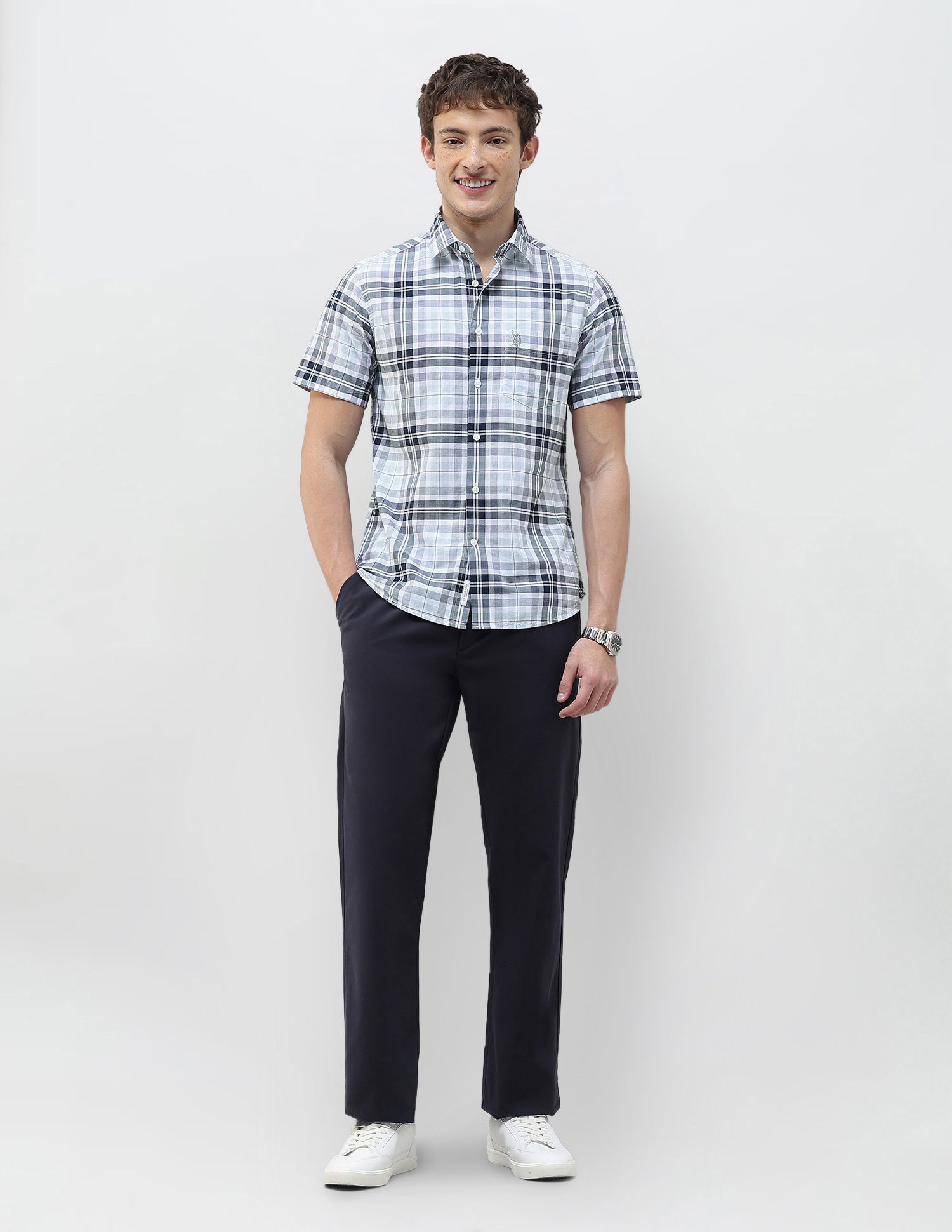 Tartan Checked Regular Fit Shirt Navy - U.S. Polo Assn. India | Large