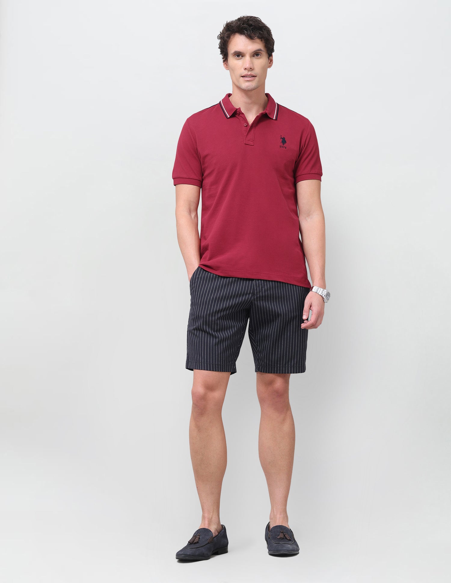 Solid Regular Fit Polo Shirt Red - U.S. Polo Assn. India | Large