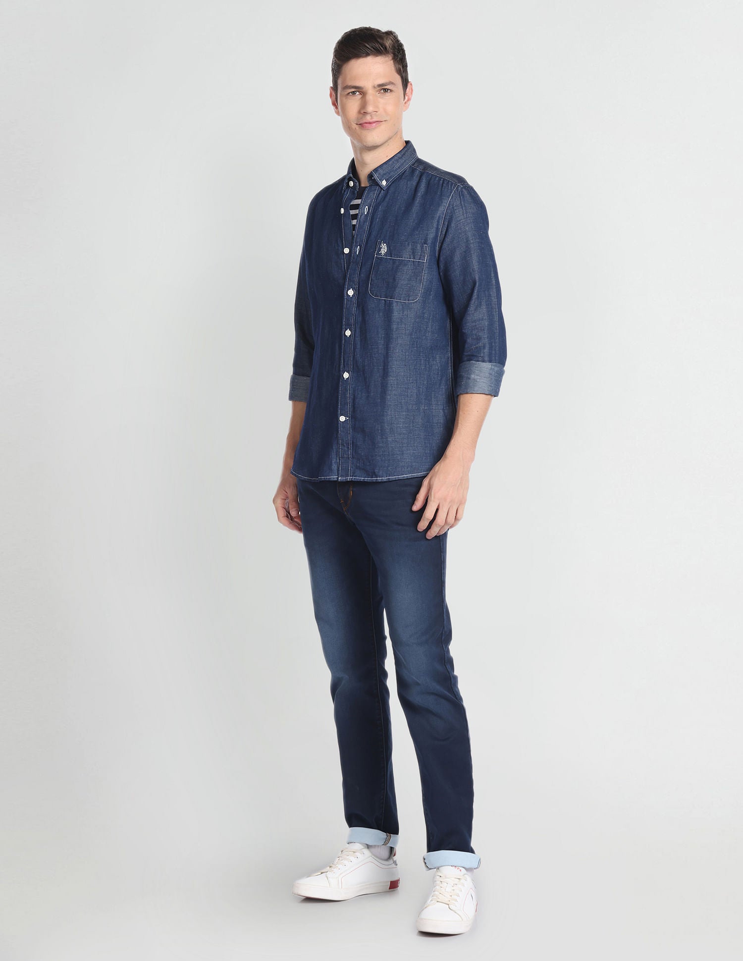 Slim Tapered Fit Dark Wash Jeans Blue - U.S. POLO ASSN. | Large