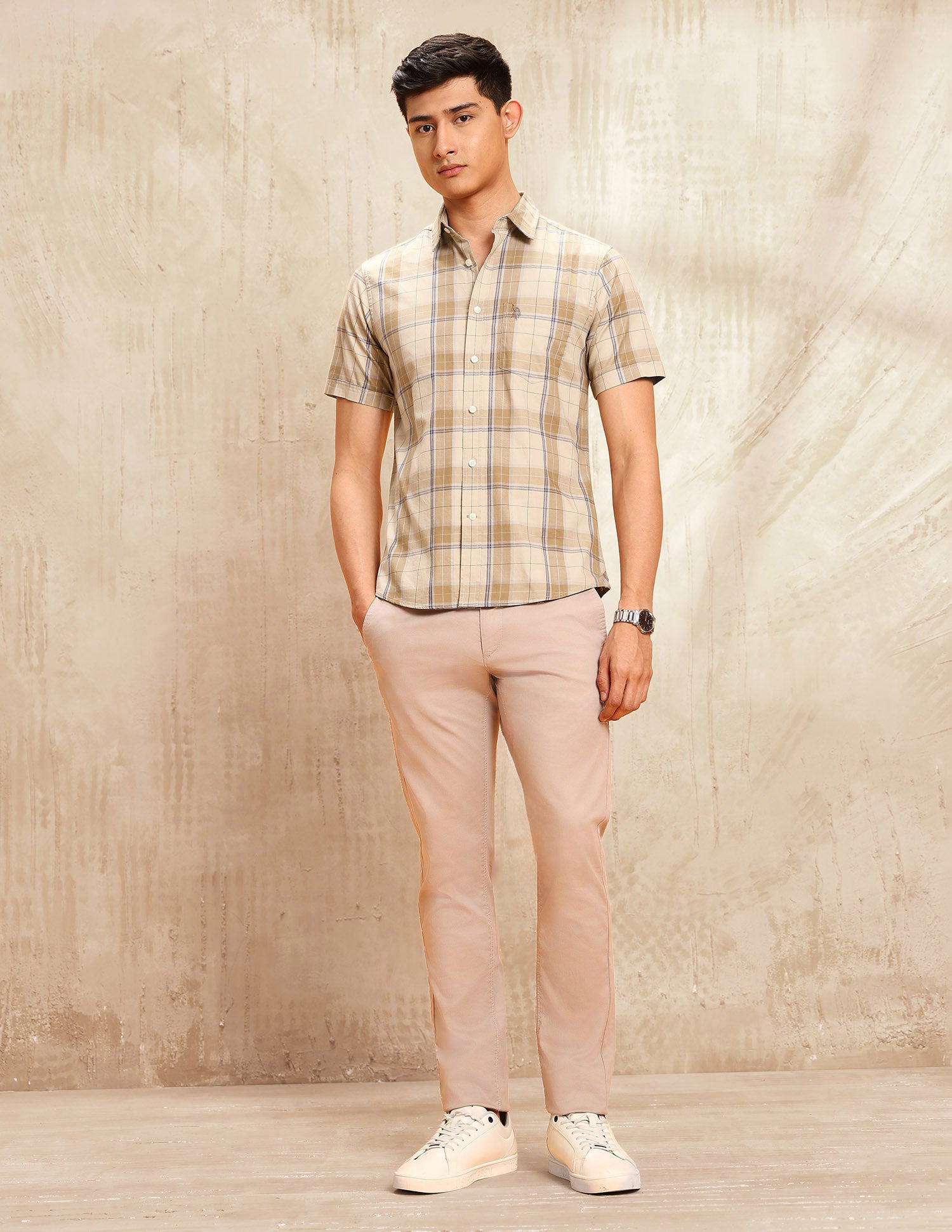 Twill Plaid Checked Shirt Khaki - U.S. POLO ASSN. | Large