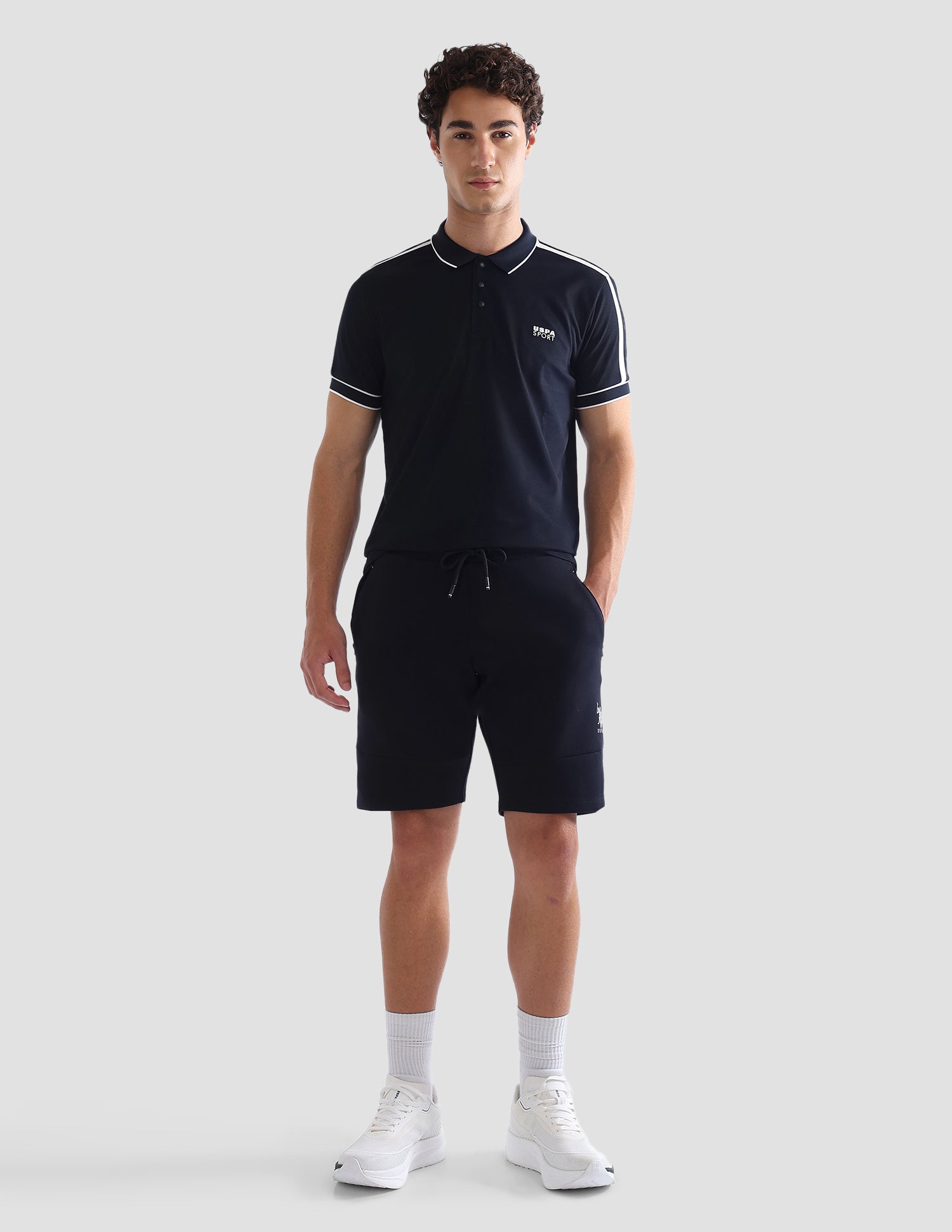 Solid Slim Fit Active Polo Shirt Navy - U.S. Polo Assn. India | Large