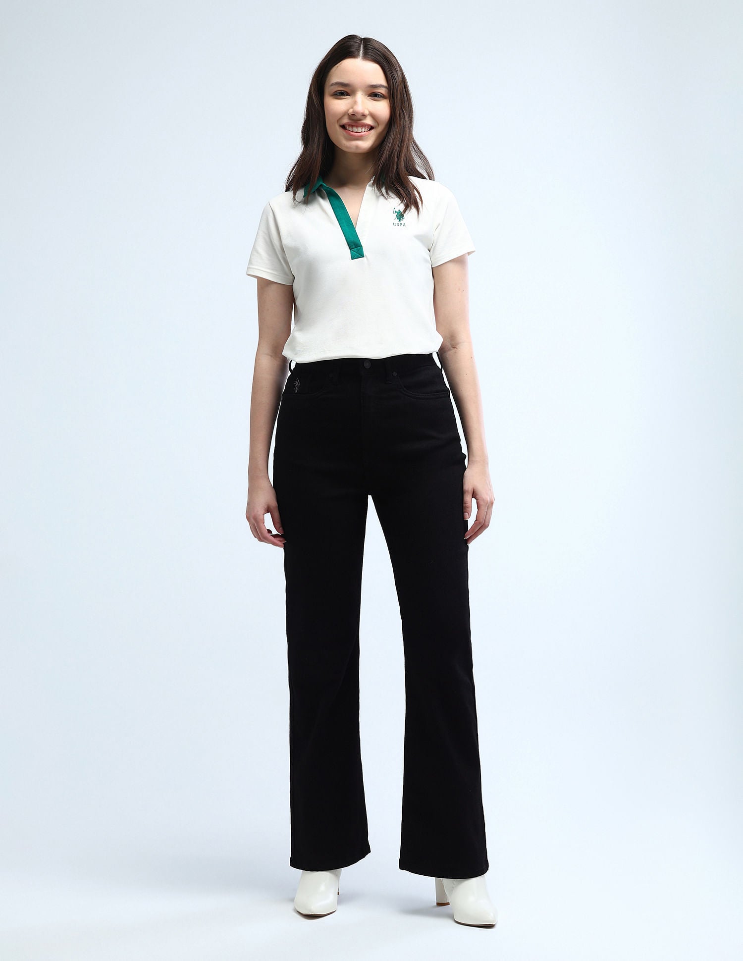 Ultra High Rise Bootcut Jeans Black - U.S. POLO ASSN. | Large