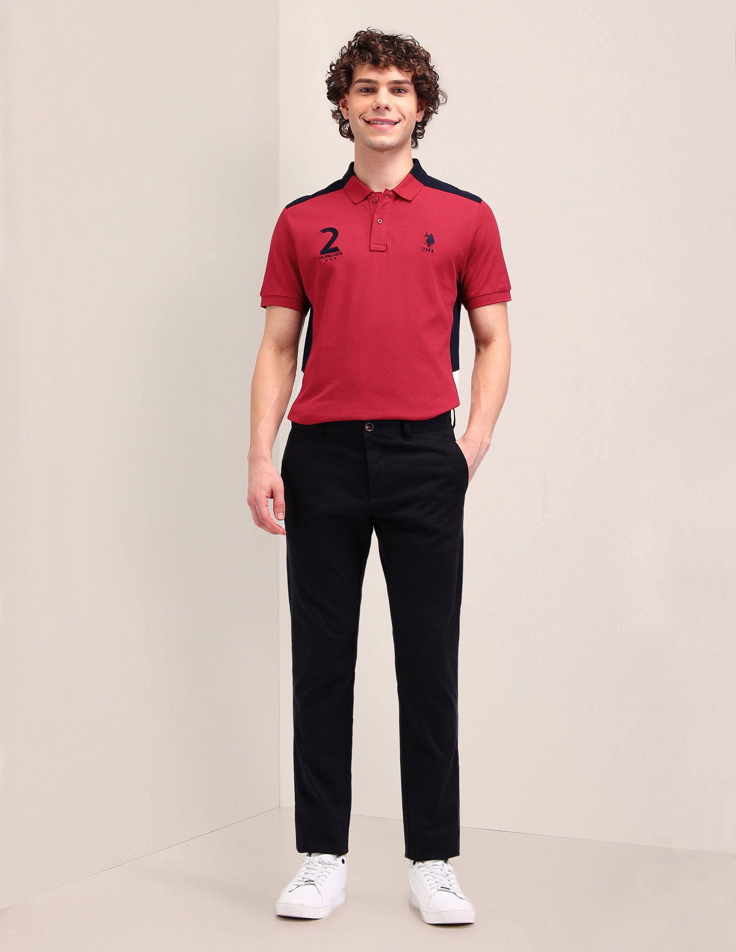 Printed Slim Fit Polo Shirt Red - U.S. POLO ASSN. | Large