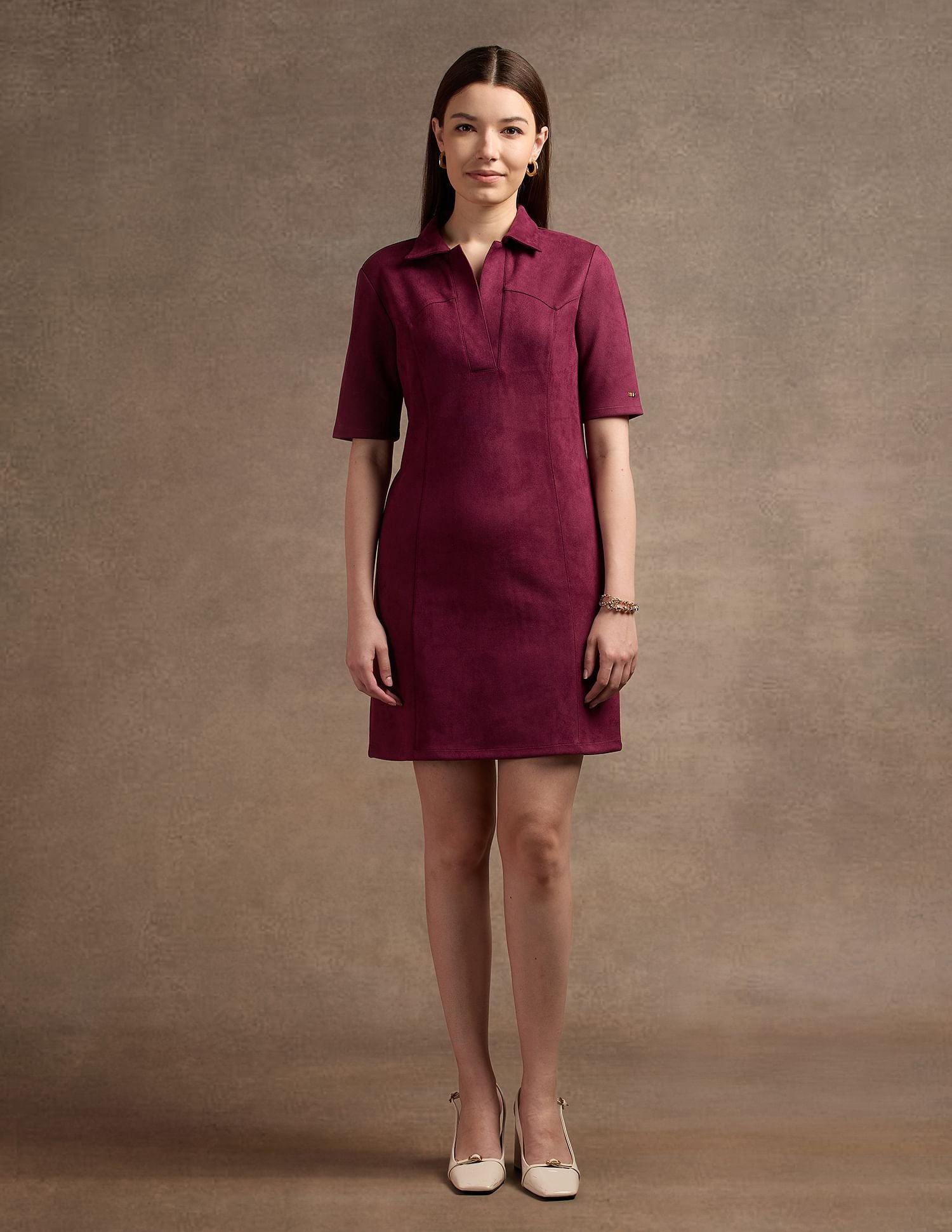 Suede A Line Dress Wine - U.S. POLO ASSN. | Large