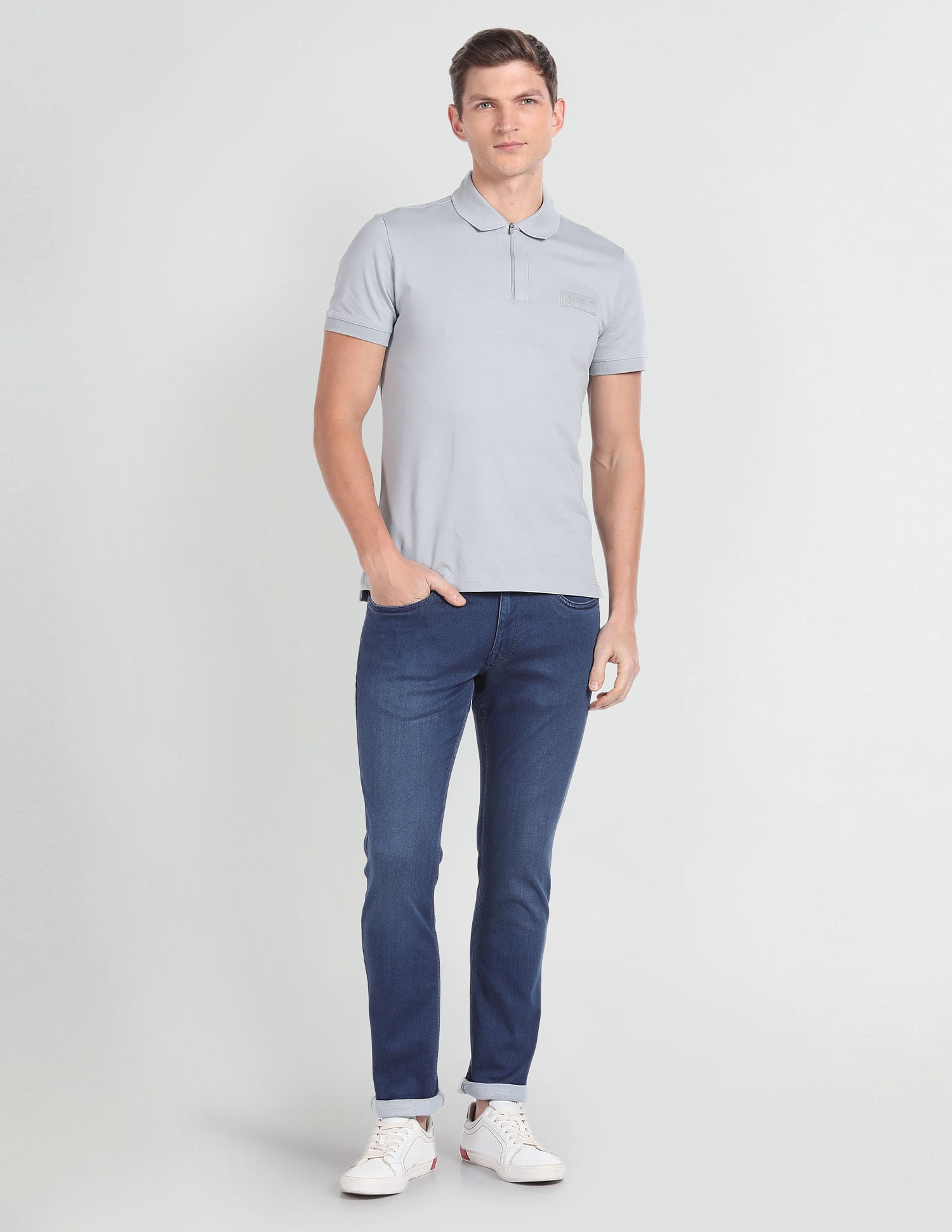 Brandon Slim Tapered Fit Blue Jeans Blue - U.S. Polo Assn. India | Large