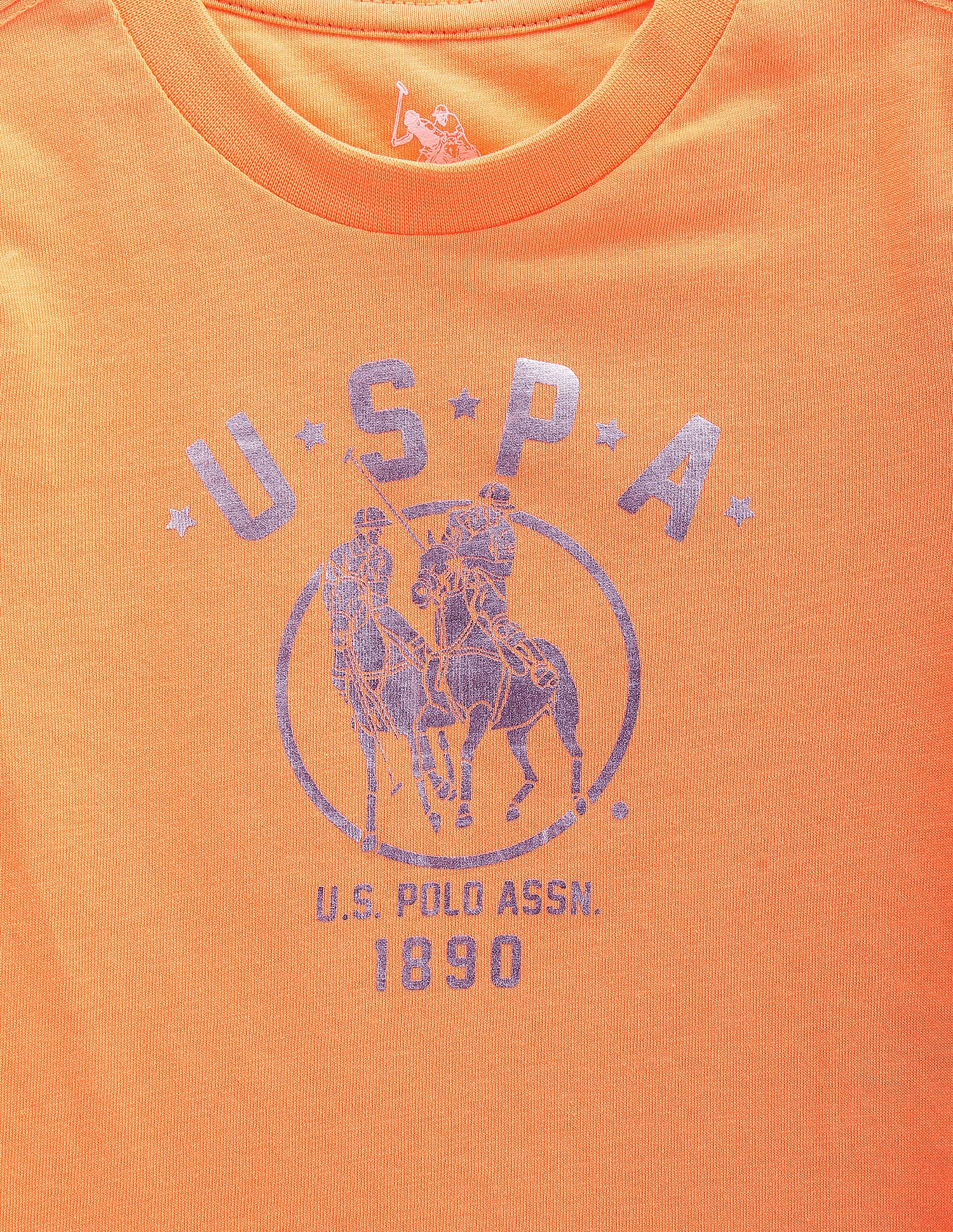 Boys Brand Print Cotton T-Shirt Orange - U.S. Polo Assn. India | Large