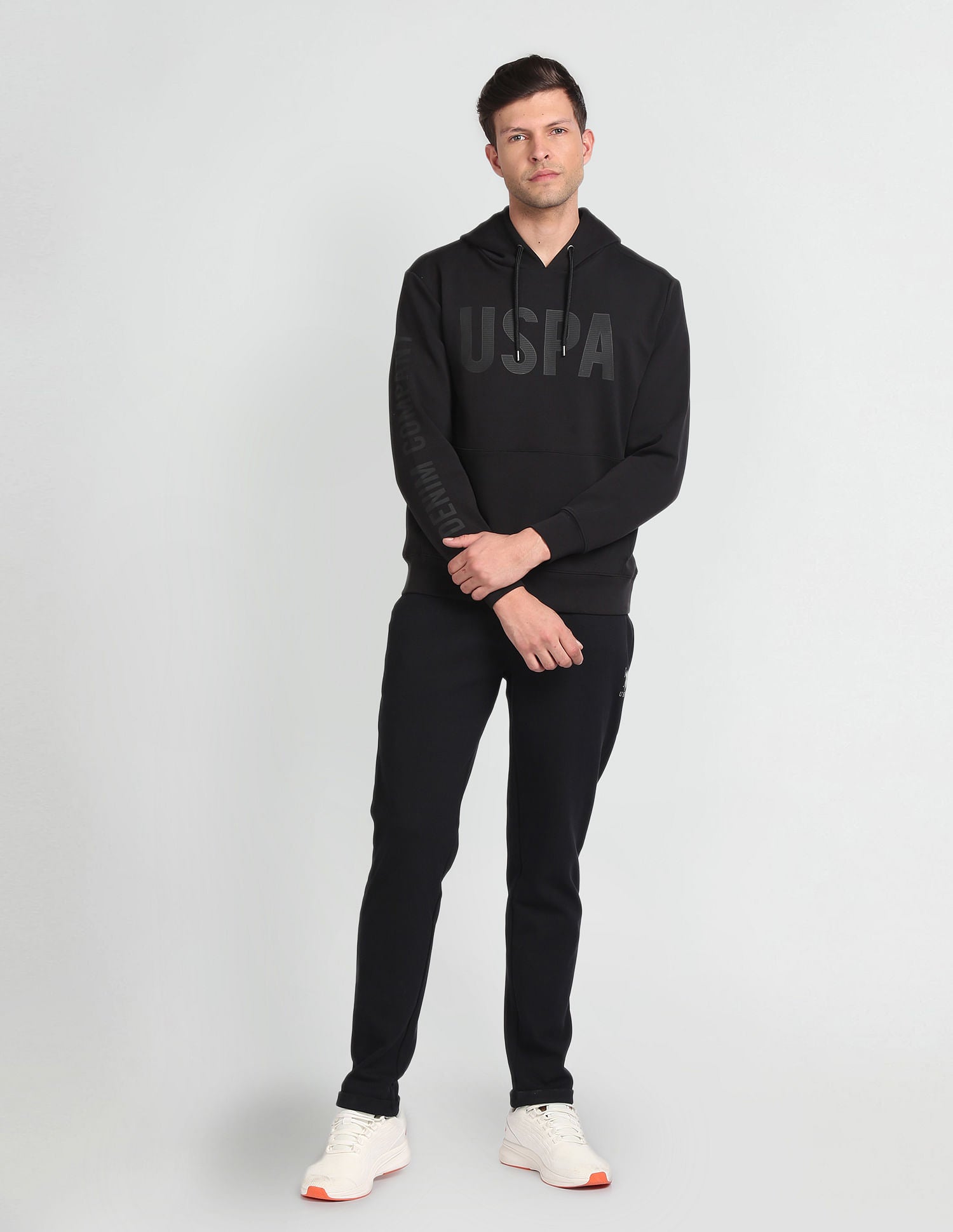 Typographic Brand Print Sweatshirt Black - U.S. POLO ASSN. | Large