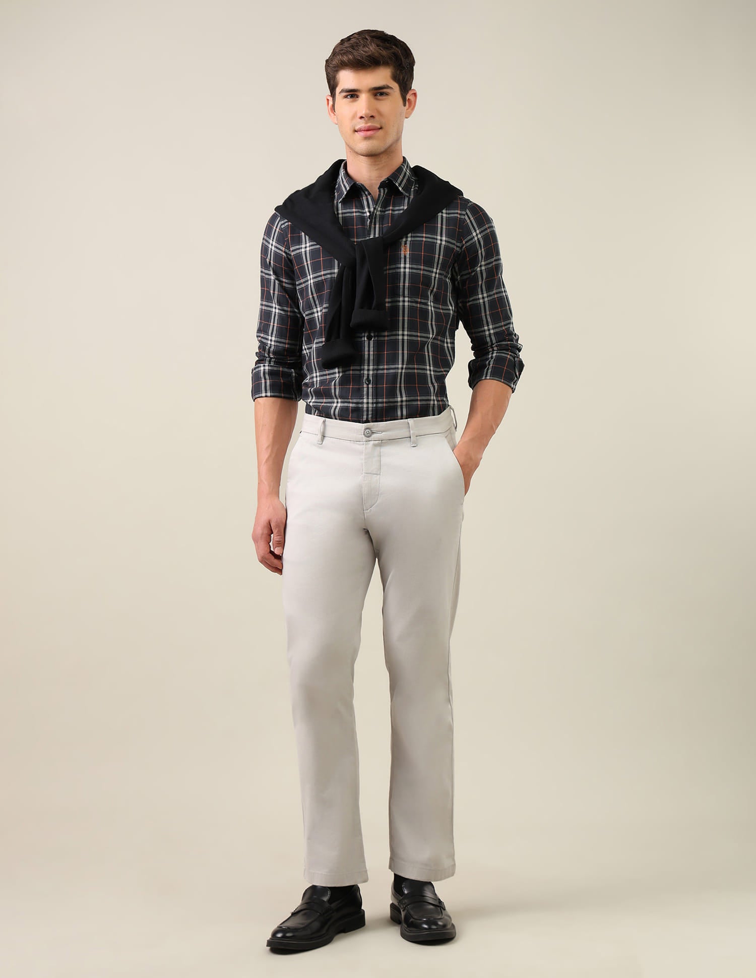 Twill Plaid Checked Shirt Black - U.S. Polo Assn. India | Large