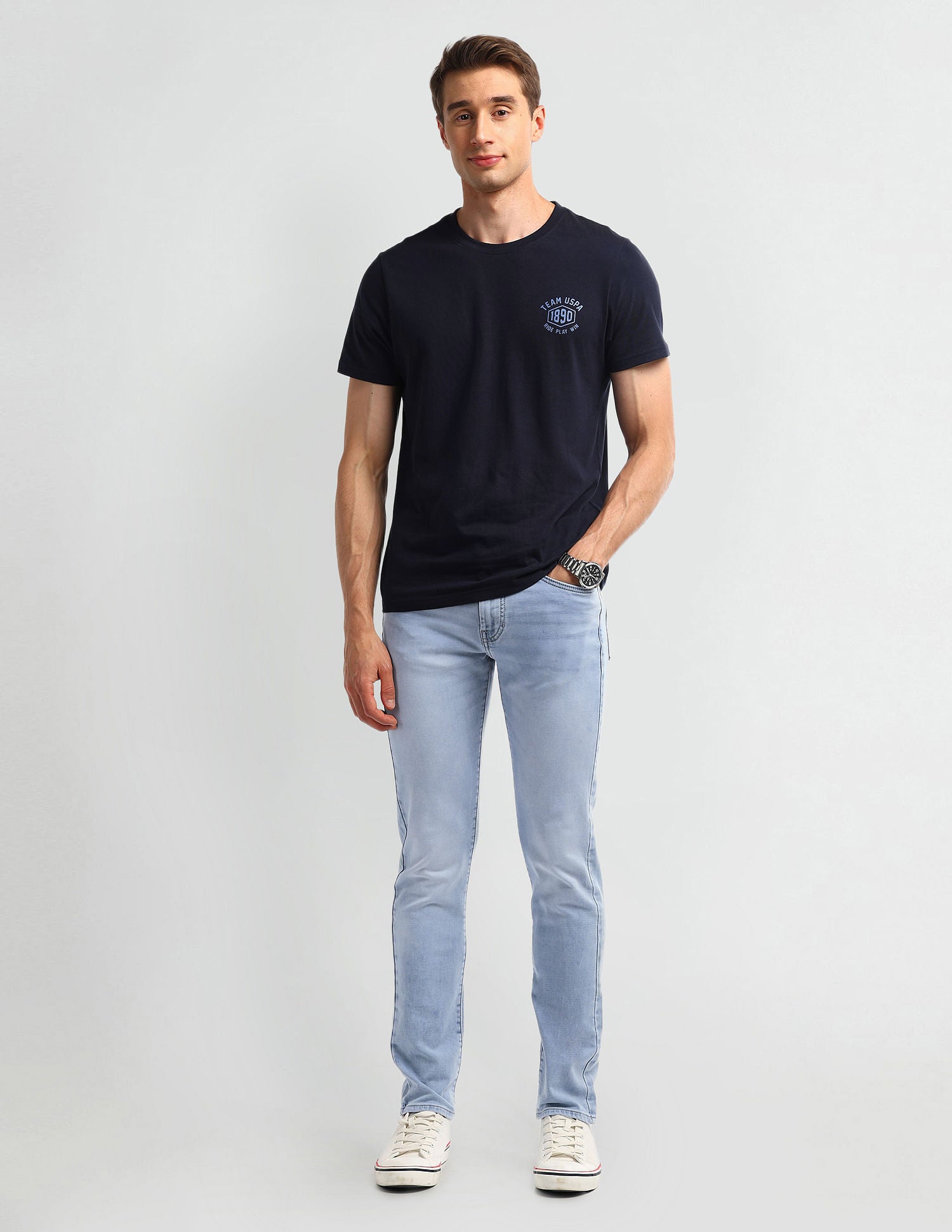 Regallo Skinny Fit Blue Jeans Light-Blue - U.S. POLO ASSN. | Large