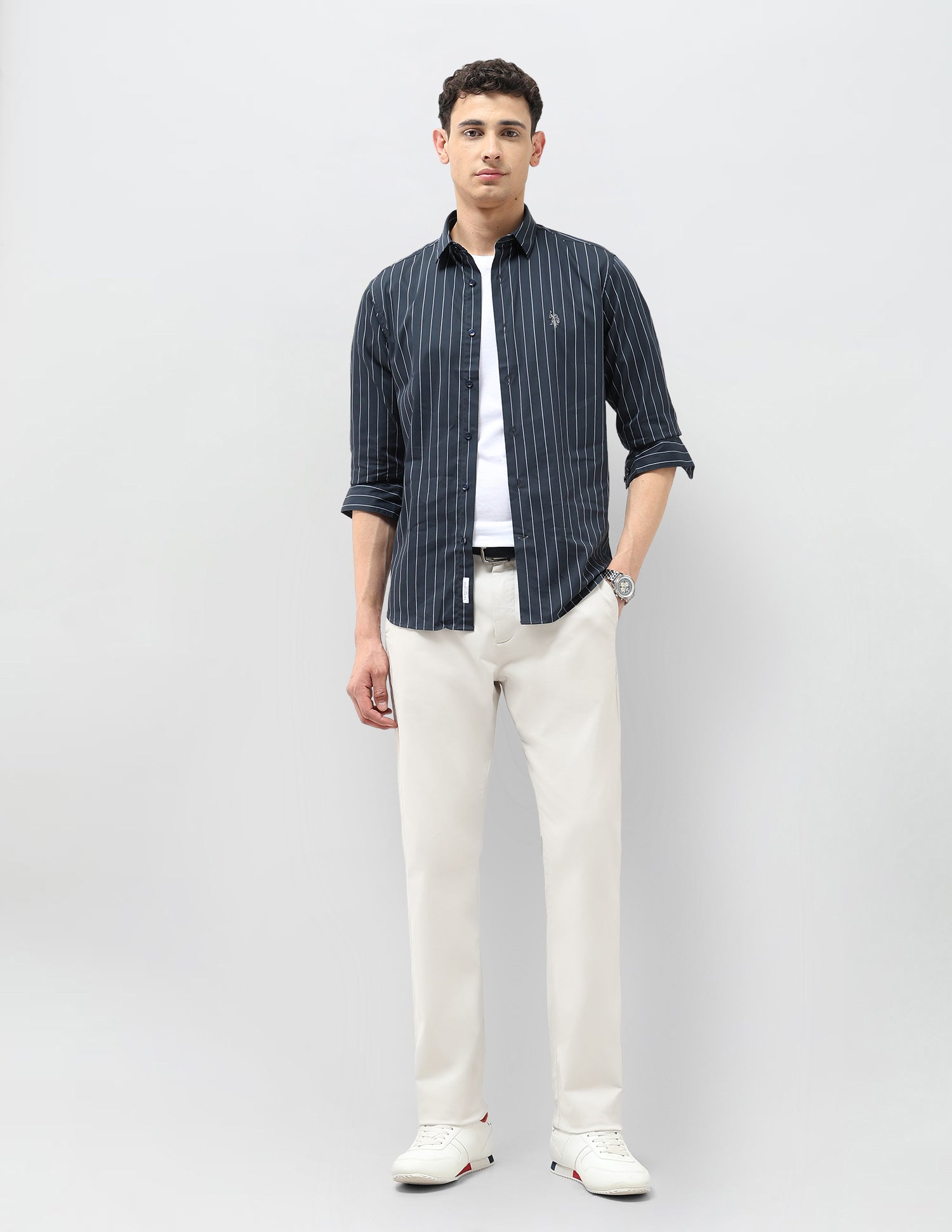 Twill Tailored Fit Shirt Teal - U.S. POLO ASSN. | Large