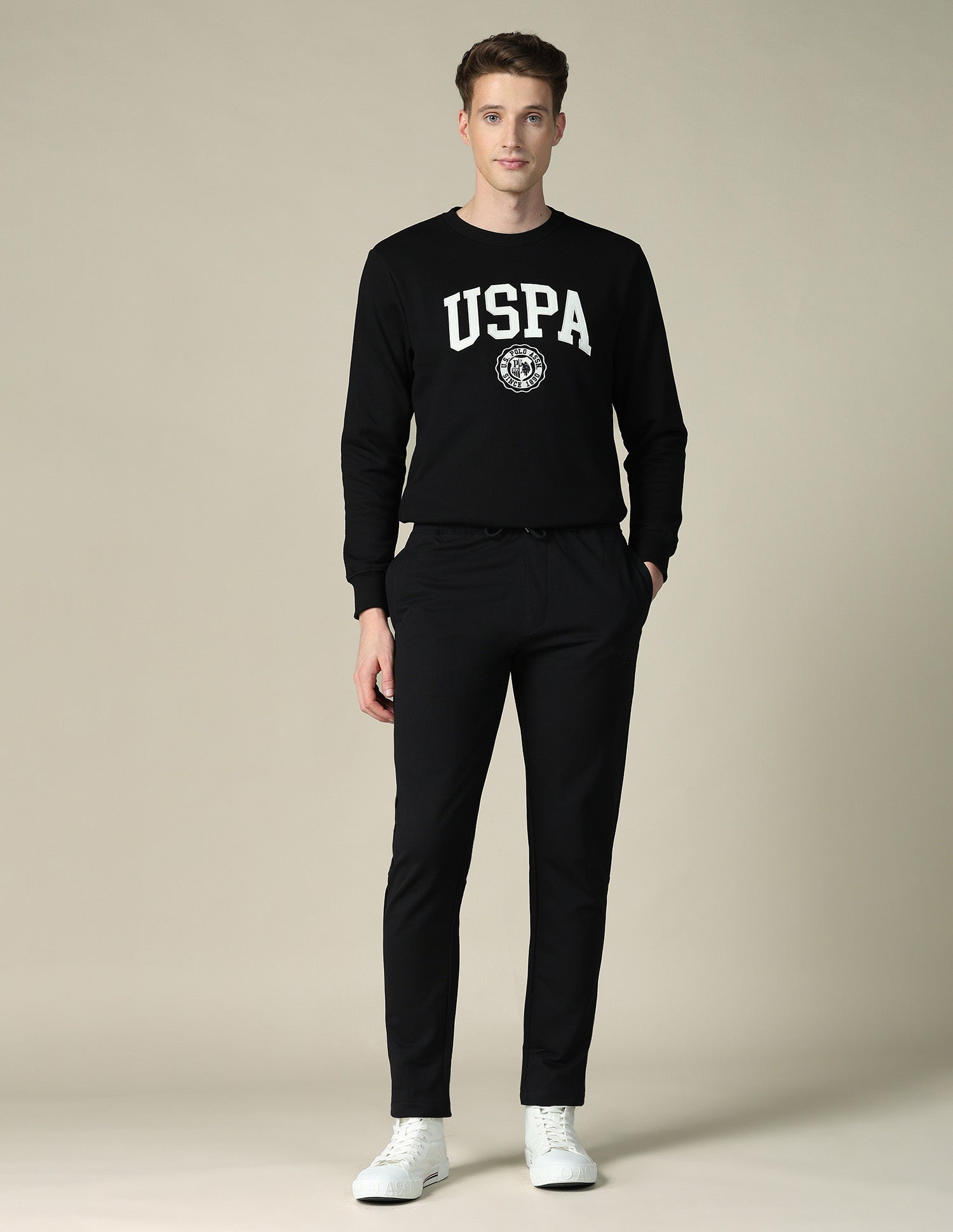 Mid Rise Regular Fit Track Pants Black - U.S. POLO ASSN. | Large