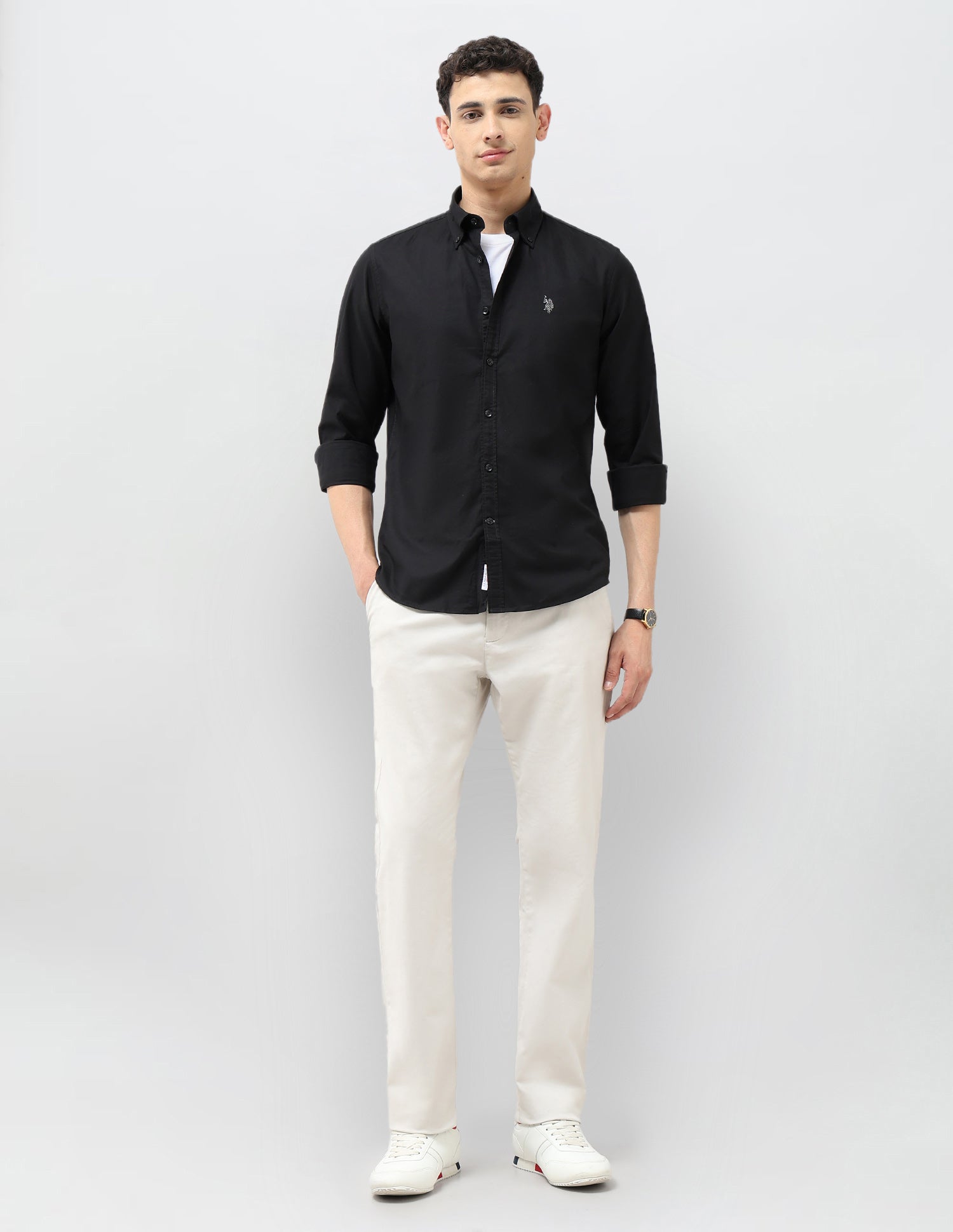 Tailored Fit Oxford Shirt Black - U.S. POLO ASSN. | Large