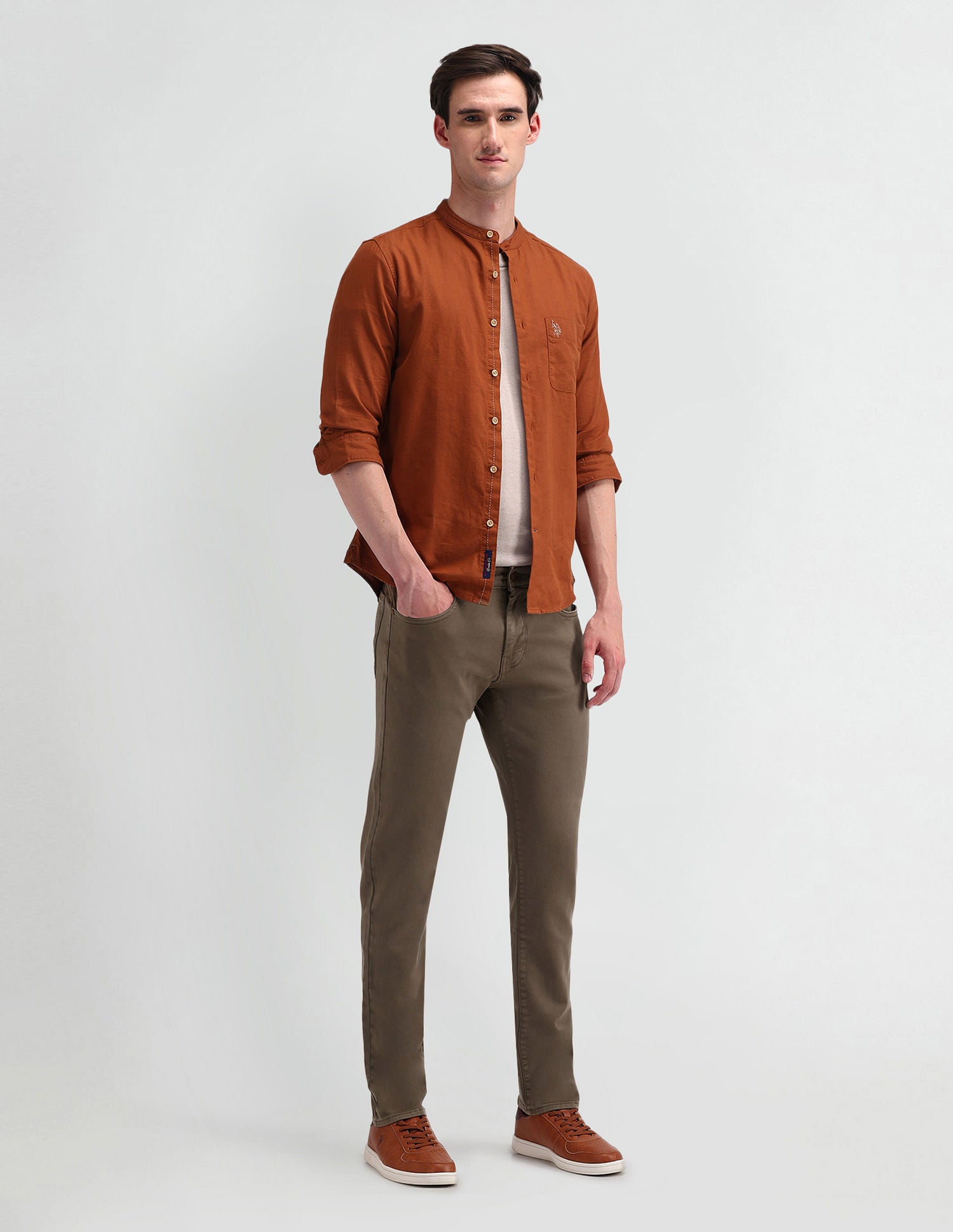 Slim Tapered Fit Brown Jeans Light-Brown - U.S. POLO ASSN. | Large