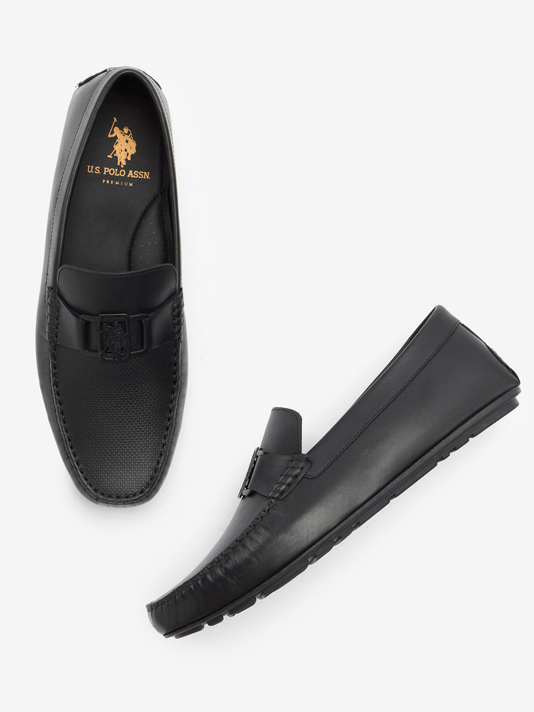 Aven Leather Loafers Black - U.S. Polo Assn. India | Large