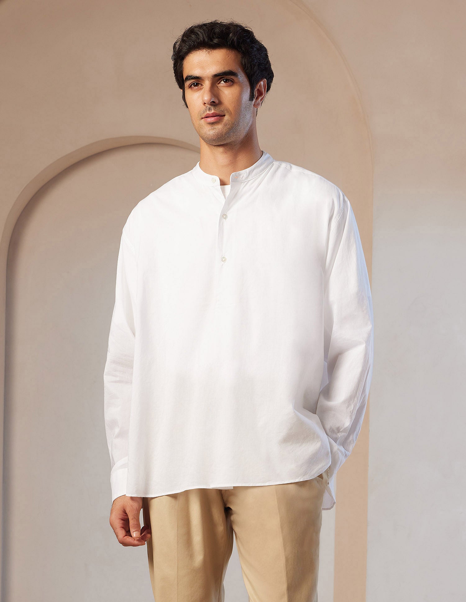 Mandarin Collar Shirts Men