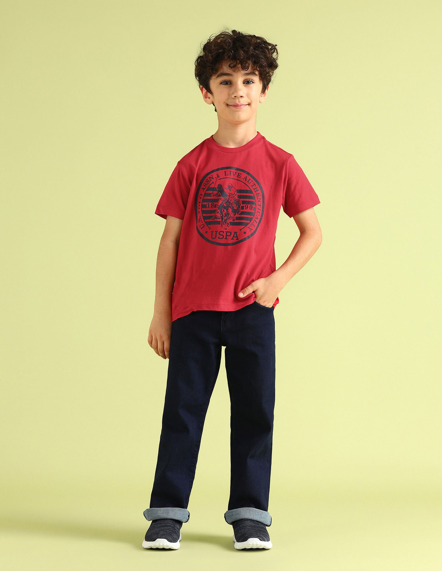 Boys Pure Cotton Regular T-shirt Red - U.S. POLO ASSN. | Large