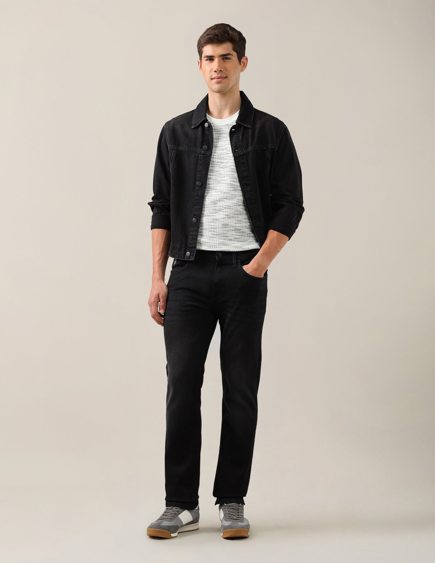 Harold Slim Straight Fit Black Jeans Washed Black - U.S. Polo Assn. India | Large