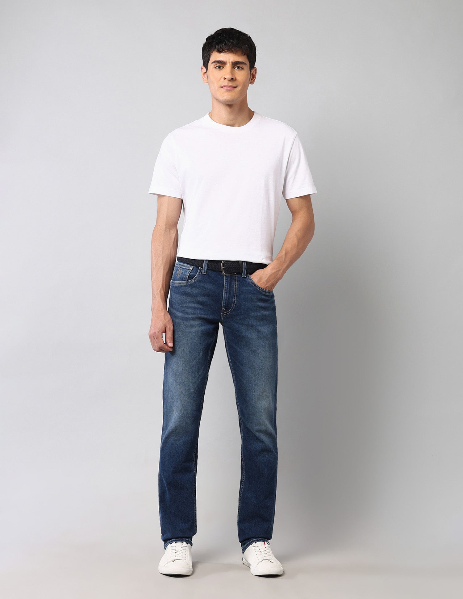 Regallo Skinny Fit Blue Vintage Jeans Dark Wash - U.S. Polo Assn. India | Large