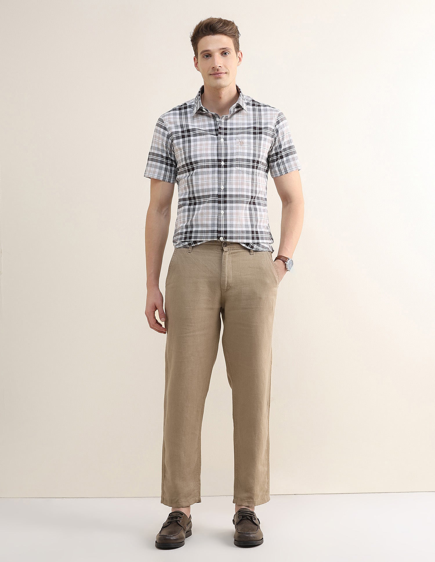 Tartan Checked Regular Fit Shirt Brown - U.S. Polo Assn. India | Large