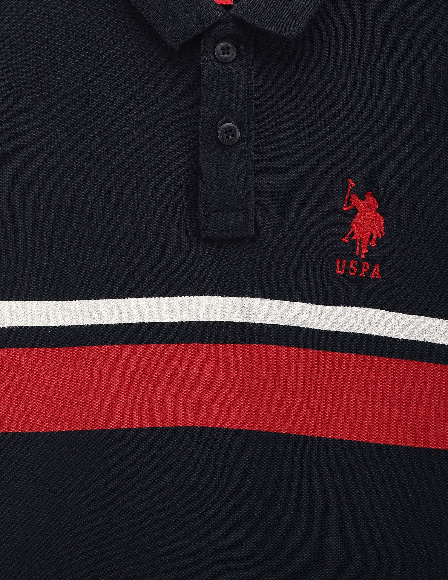 Boys Contrast Stripe Polo Shirt Navy - U.S. POLO ASSN. | Large