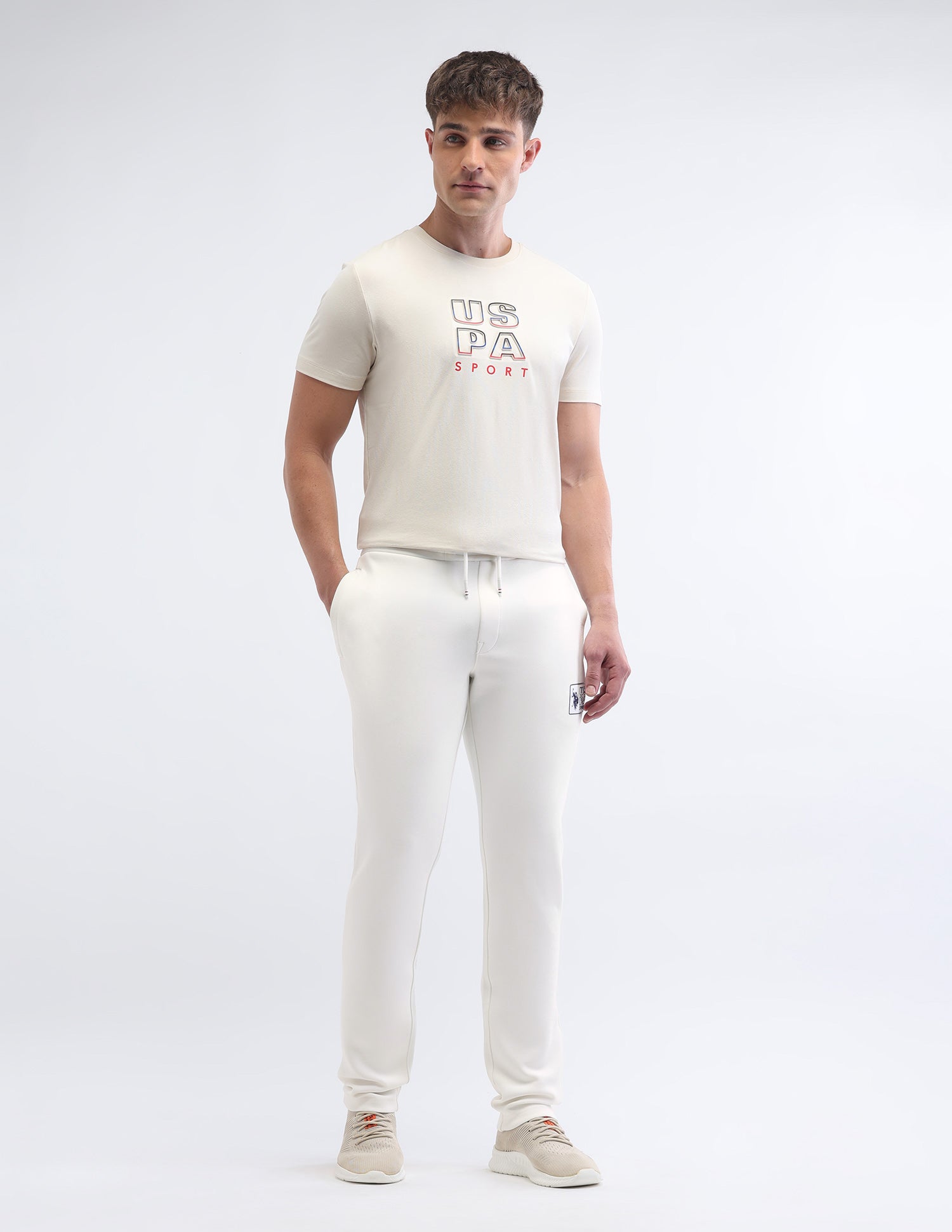 Slim Fit Space Dust Track Pants White - U.S. POLO ASSN. | Large