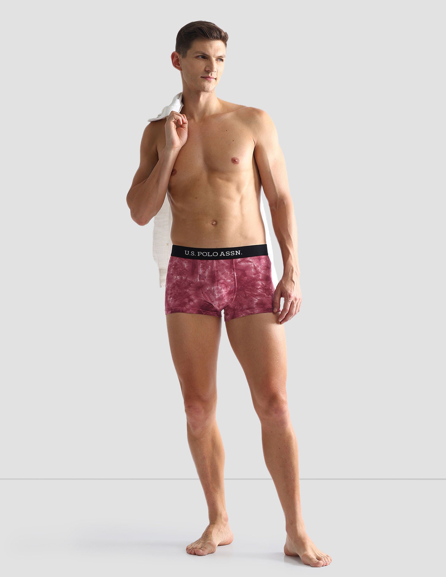 Cotton Stretch Antibacterial OET03 Trunks - Pack Of 1 Wine - U.S. POLO ASSN. | Large