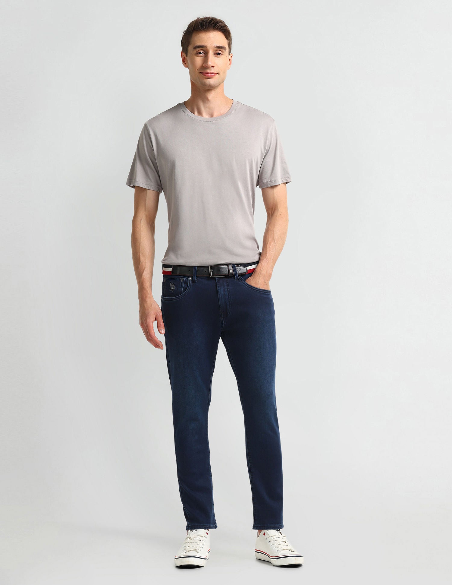 Henry Tapered Cropped Fit Blue Jeans Dark-Blue - U.S. Polo Assn. India | Large