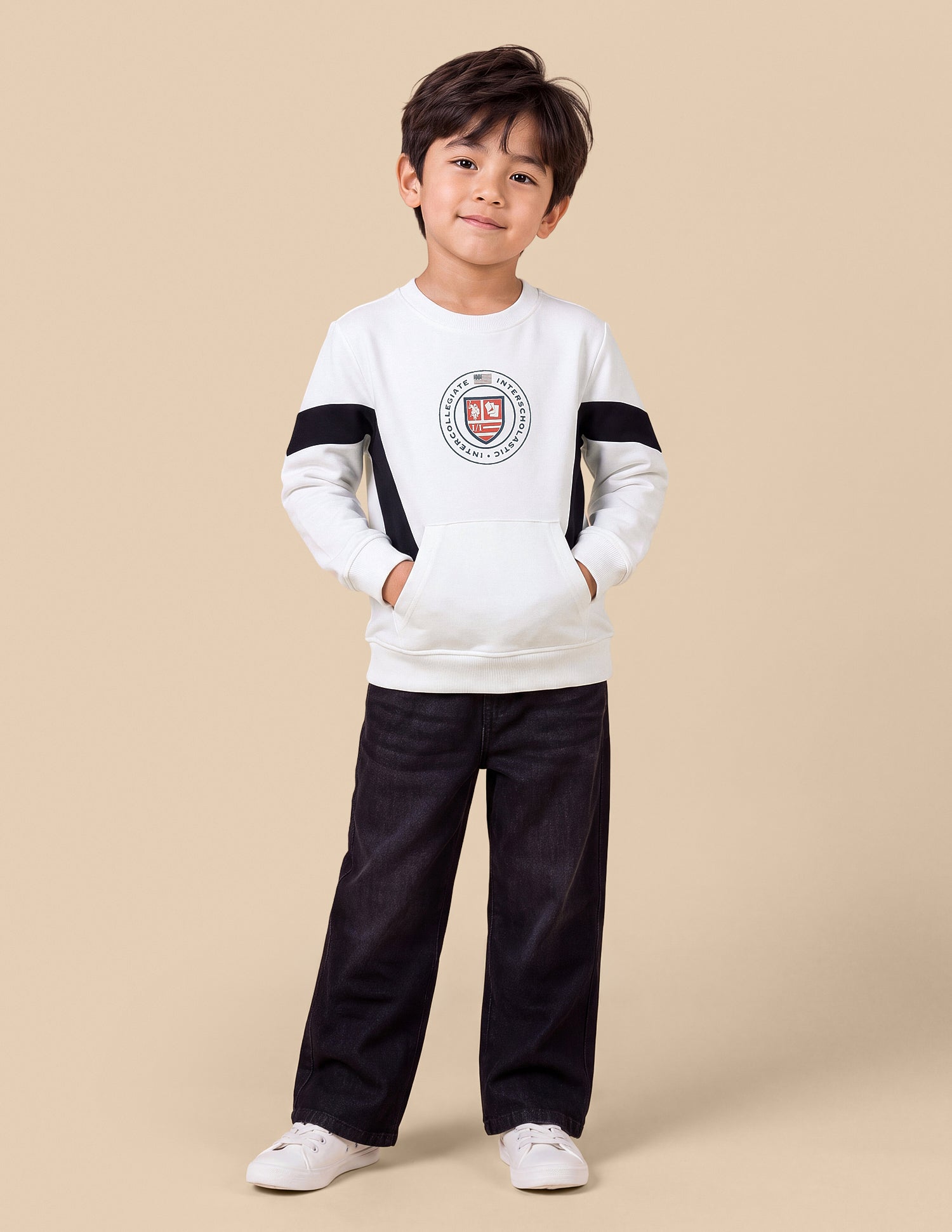 Graphic Printed Regular Fit Sweatshirt Off White - U.S. Polo Assn. India | Large