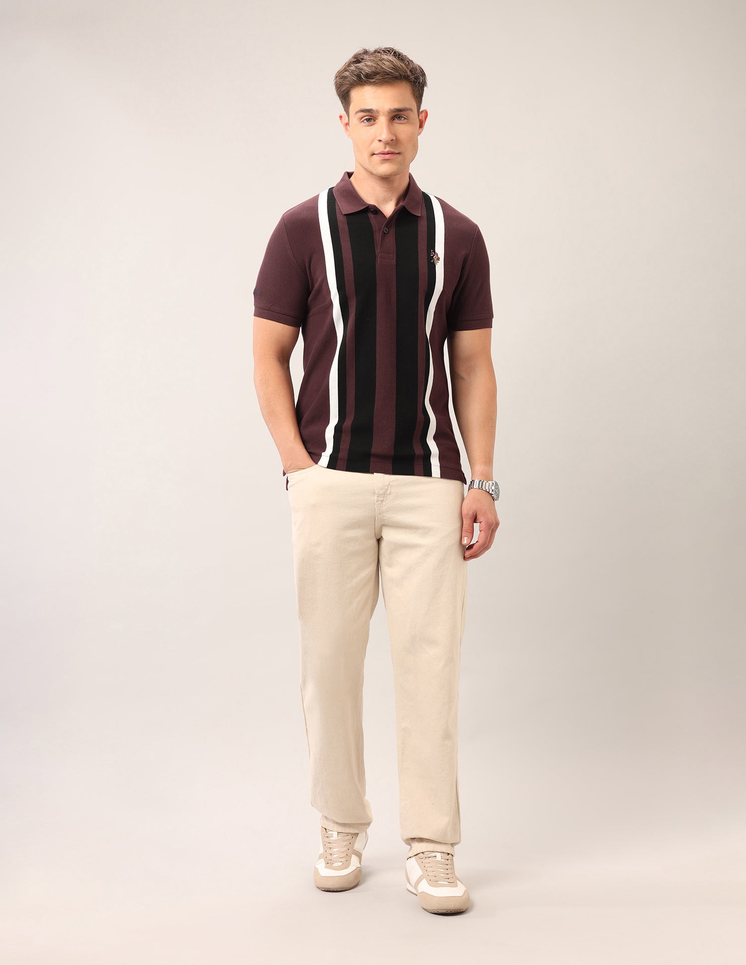 Muscle Fit Outdoor Polo Shirt Burgundy - U.S. Polo Assn. India | Large