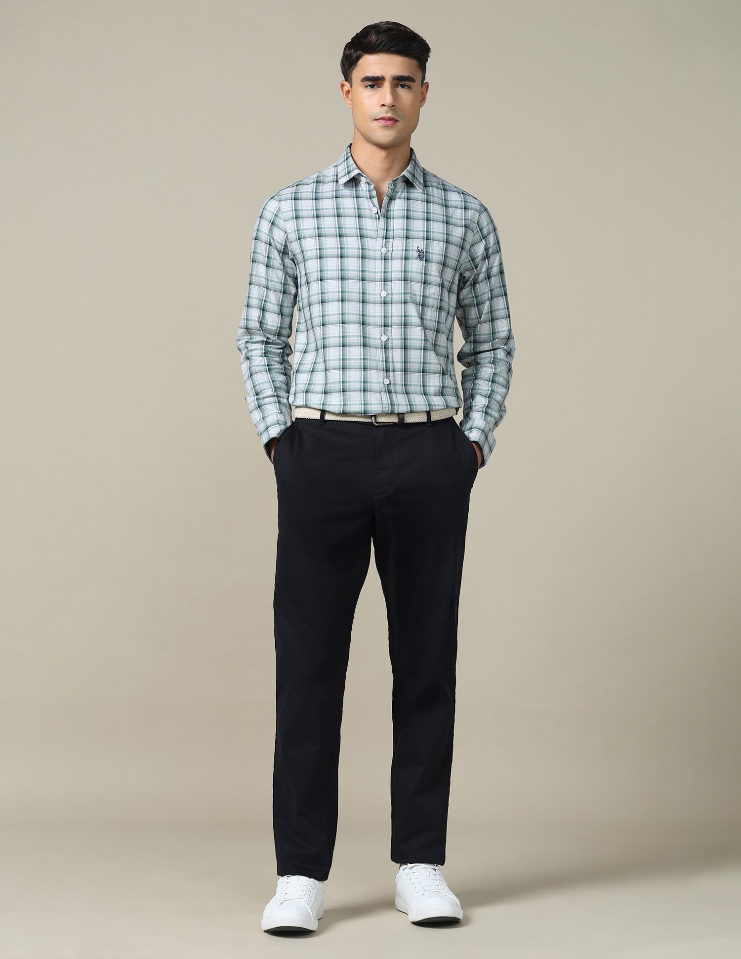 Twill Plaid Checked Shirt Green - U.S. POLO ASSN. | Large