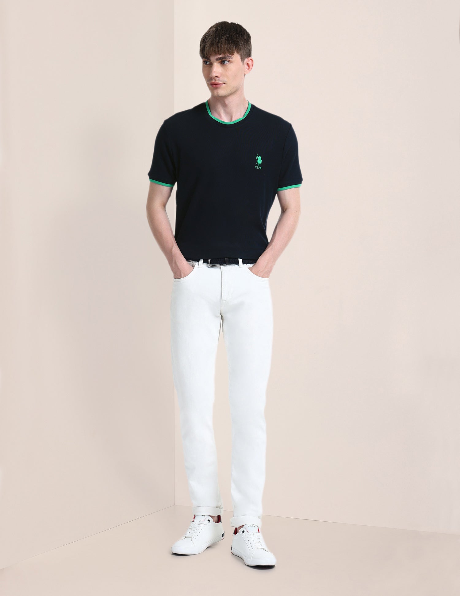 Solid Slim Fit T-Shirt Navy - U.S. Polo Assn. India | Large