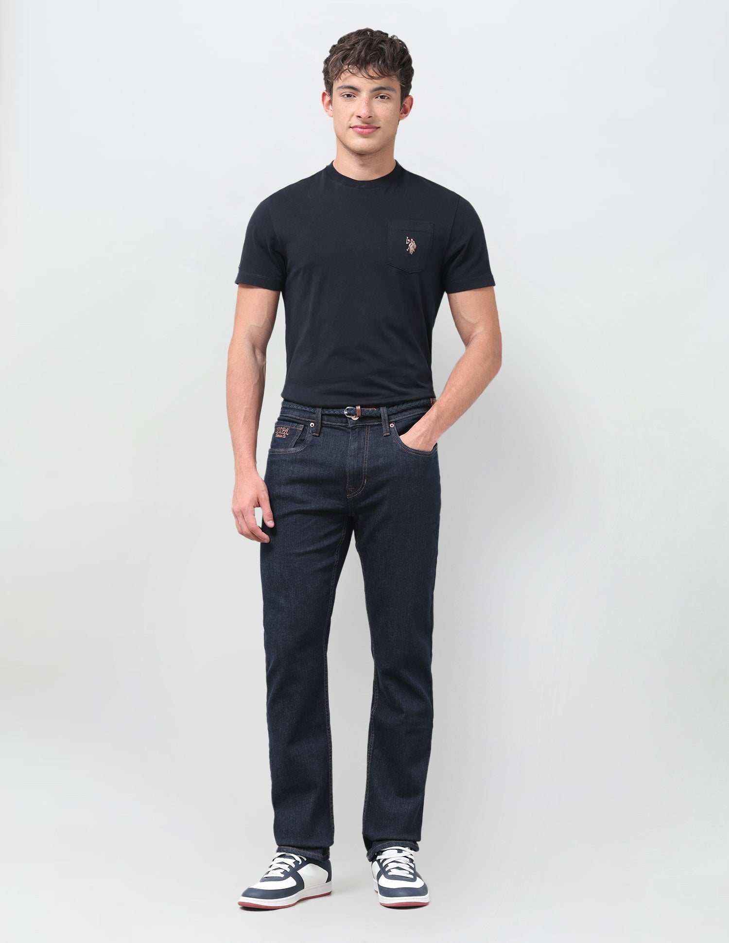 Harold Slim Straight Fit Blue Jeans Dark Indigo - U.S. Polo Assn. India | Large