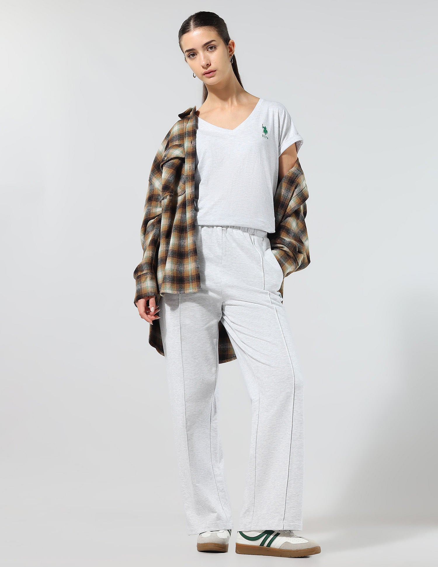 Straight Fit Lounge Trousers Light Grey - U.S. POLO ASSN. | Large