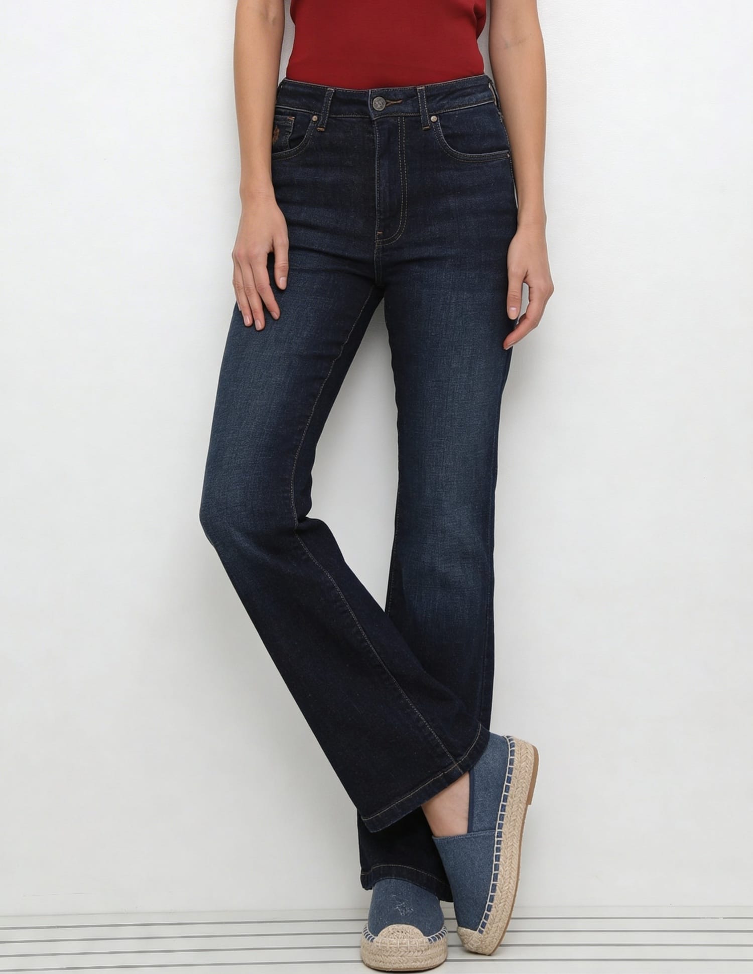 High Rise Bootcut Jeans Blue - U.S. Polo Assn. India | Large