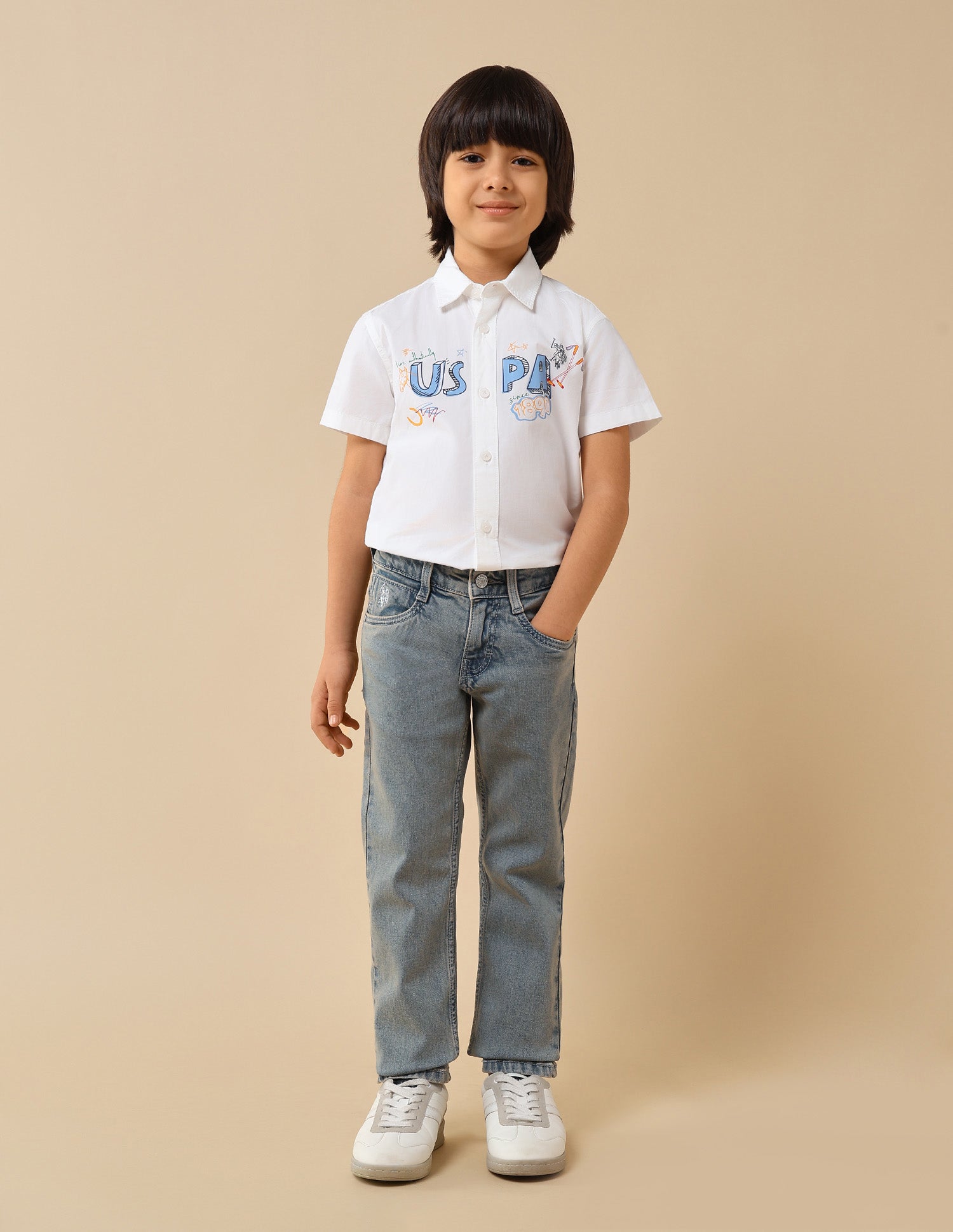 Boys Relaxed Fit Mid Rise Jeans Blue - U.S. POLO ASSN. | Large