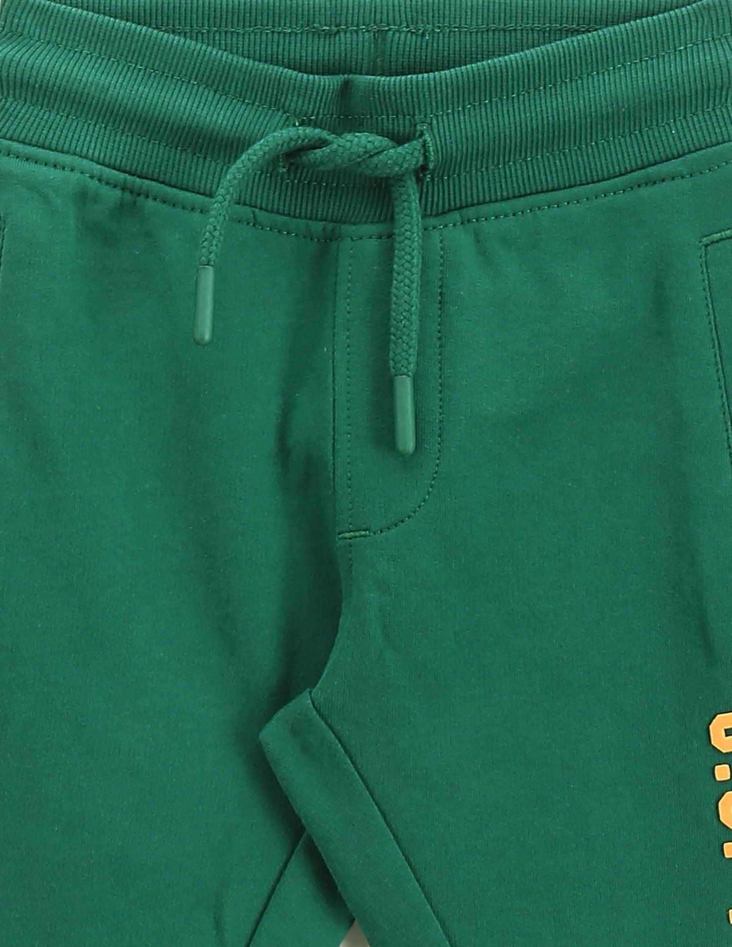 Boys Brand Print Cotton Joggers Green - U.S. Polo Assn. India | Large