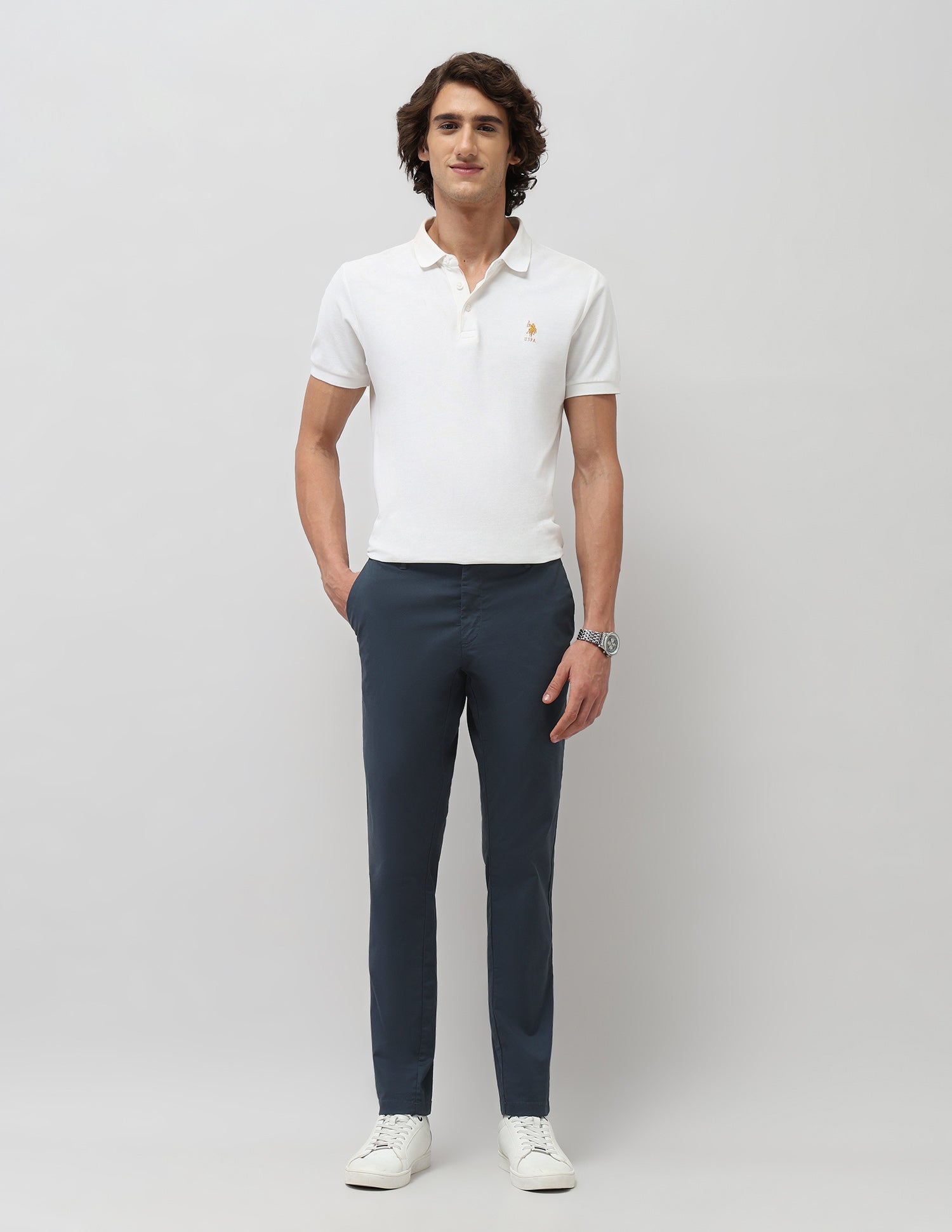 Twill Slim Fit Trouser Navy - U.S. Polo Assn. India | Large