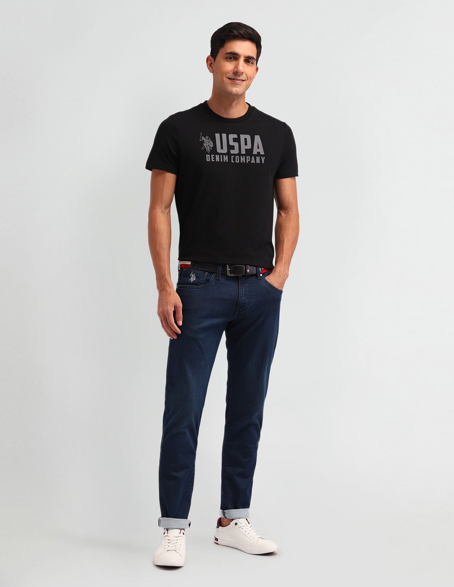 Collegiate Muscle Fit Brand T-Shirt Black - U.S. POLO ASSN. | Large