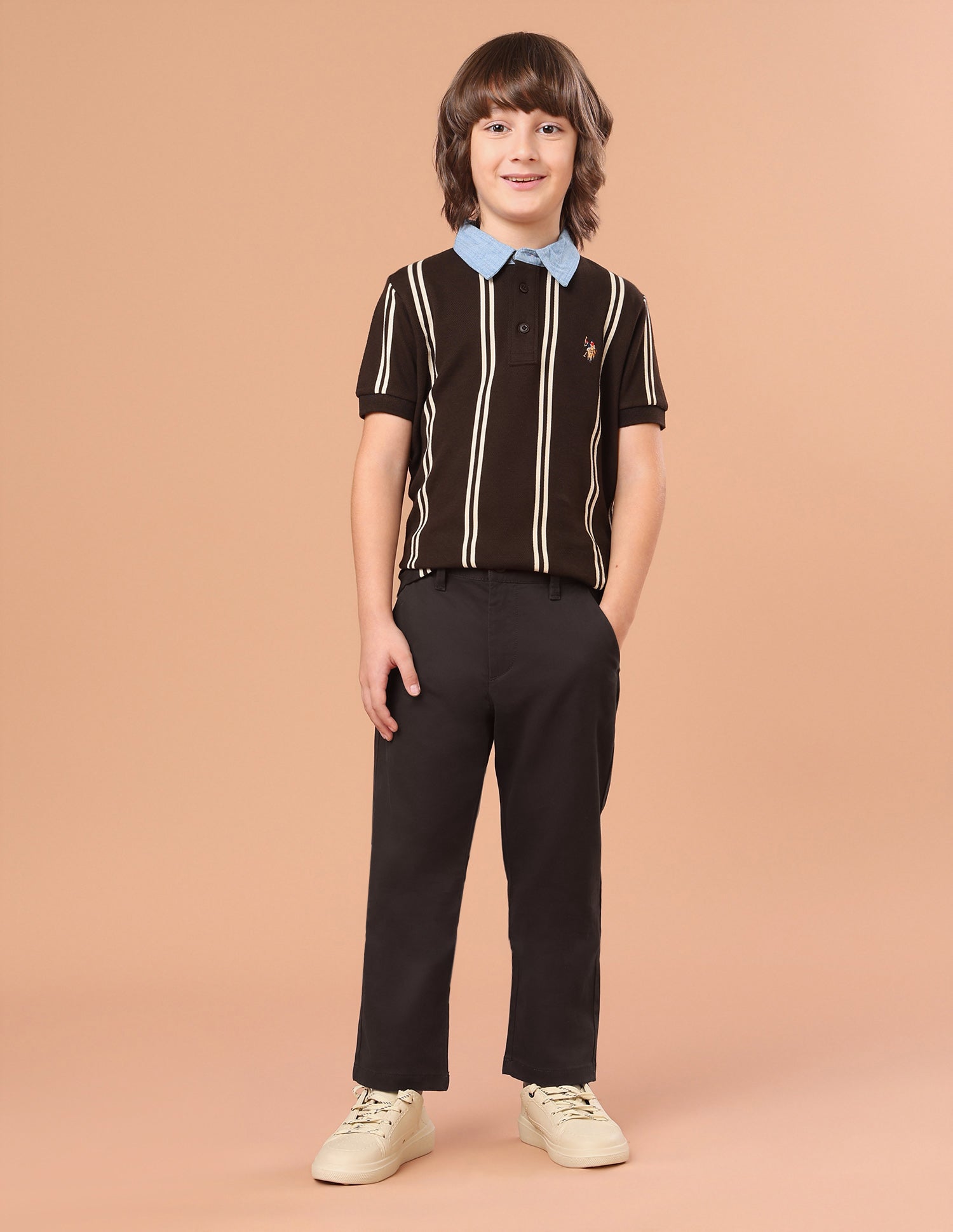 Twill Slim Fit Chinos Choco - U.S. Polo Assn. India | Large