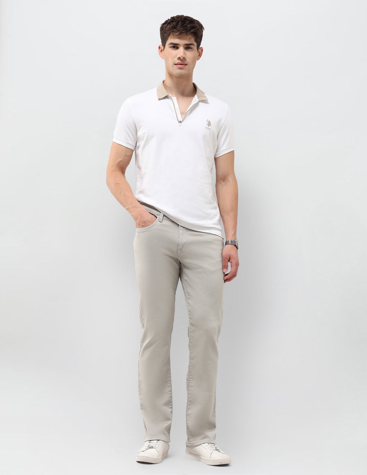 Harold Slim Straight Grey Jeans Grey - U.S. Polo Assn. India | Large