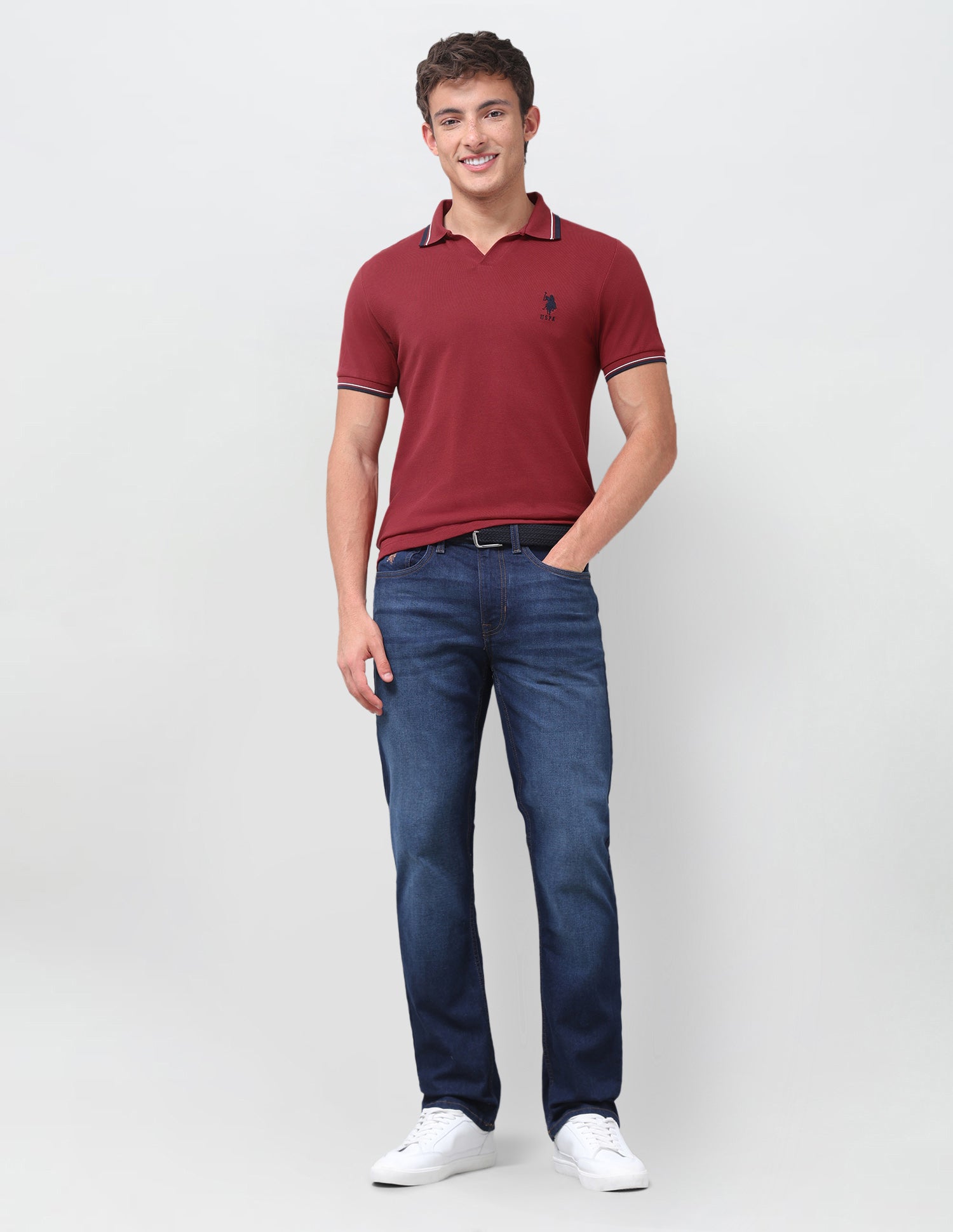 Solid Relaxed Fit Polo Shirt Red - U.S. Polo Assn. India | Large