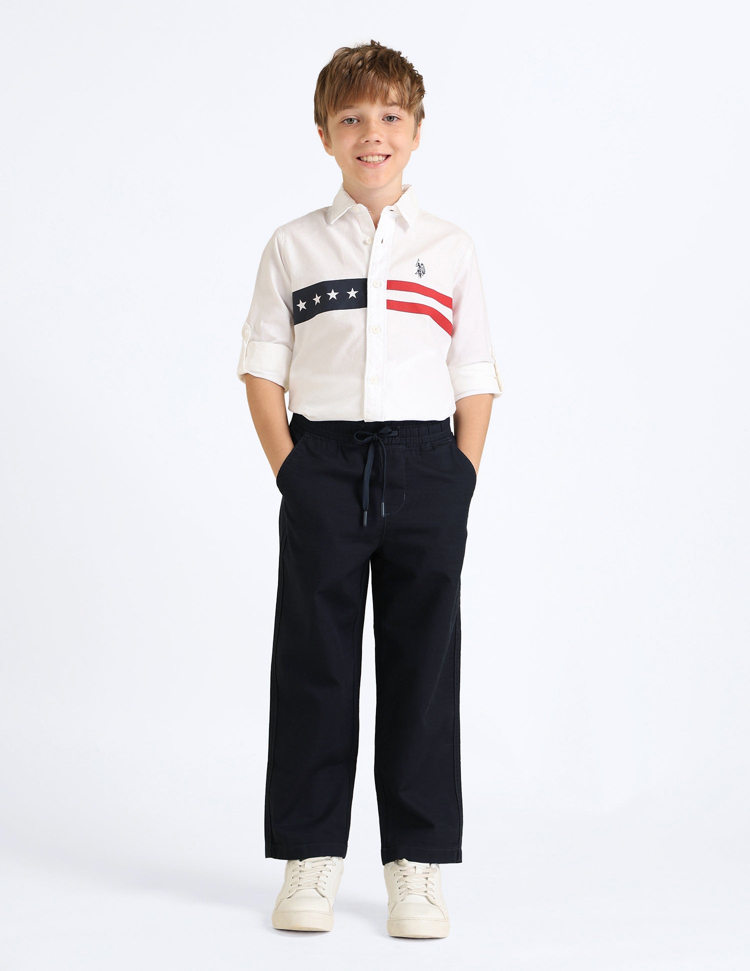 Boys Relaxed Fit Twill Trouser Navy - U.S. POLO ASSN. | Large