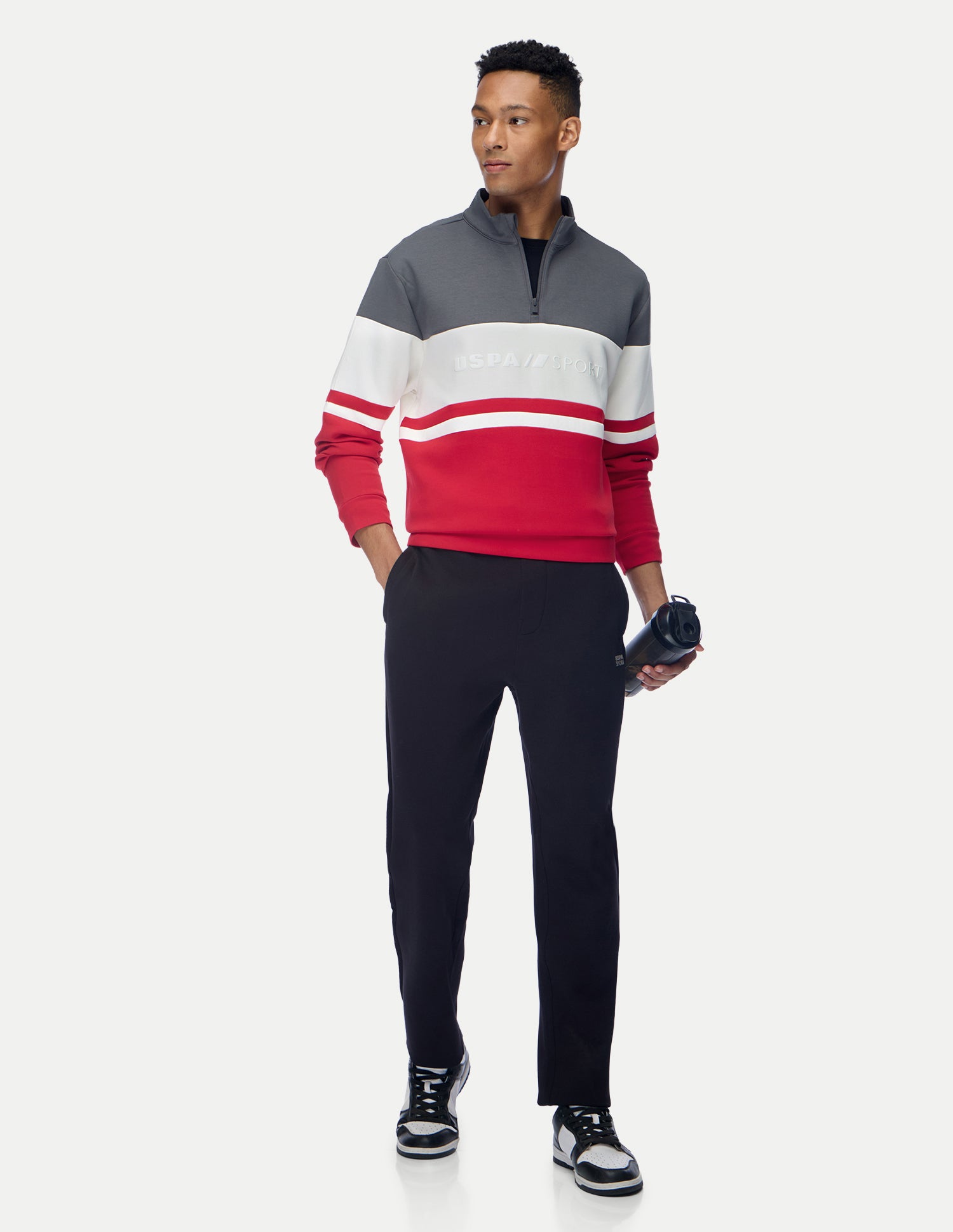 Brand Embossed Regular Fit Active Sweatshirt Grey - U.S. Polo Assn. India | Large