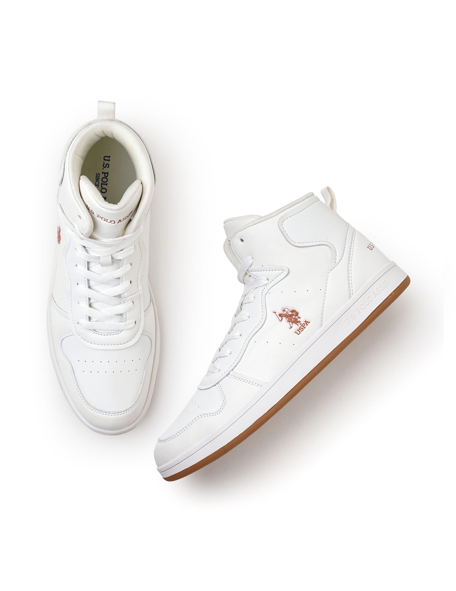 Men Rowan 2.0 Off White Retro Court Mid Top  Sneakers Off White - U.S. Polo Assn. India | Large
