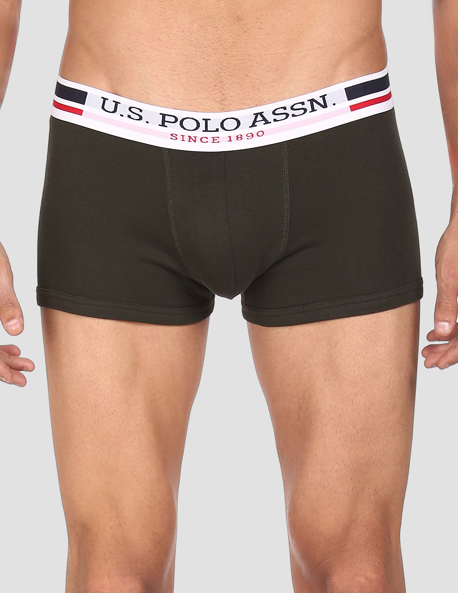 Mid Rise Cotton I641 Trunks - Pack Of 2 Navy and Olive - U.S. POLO ASSN. | Large