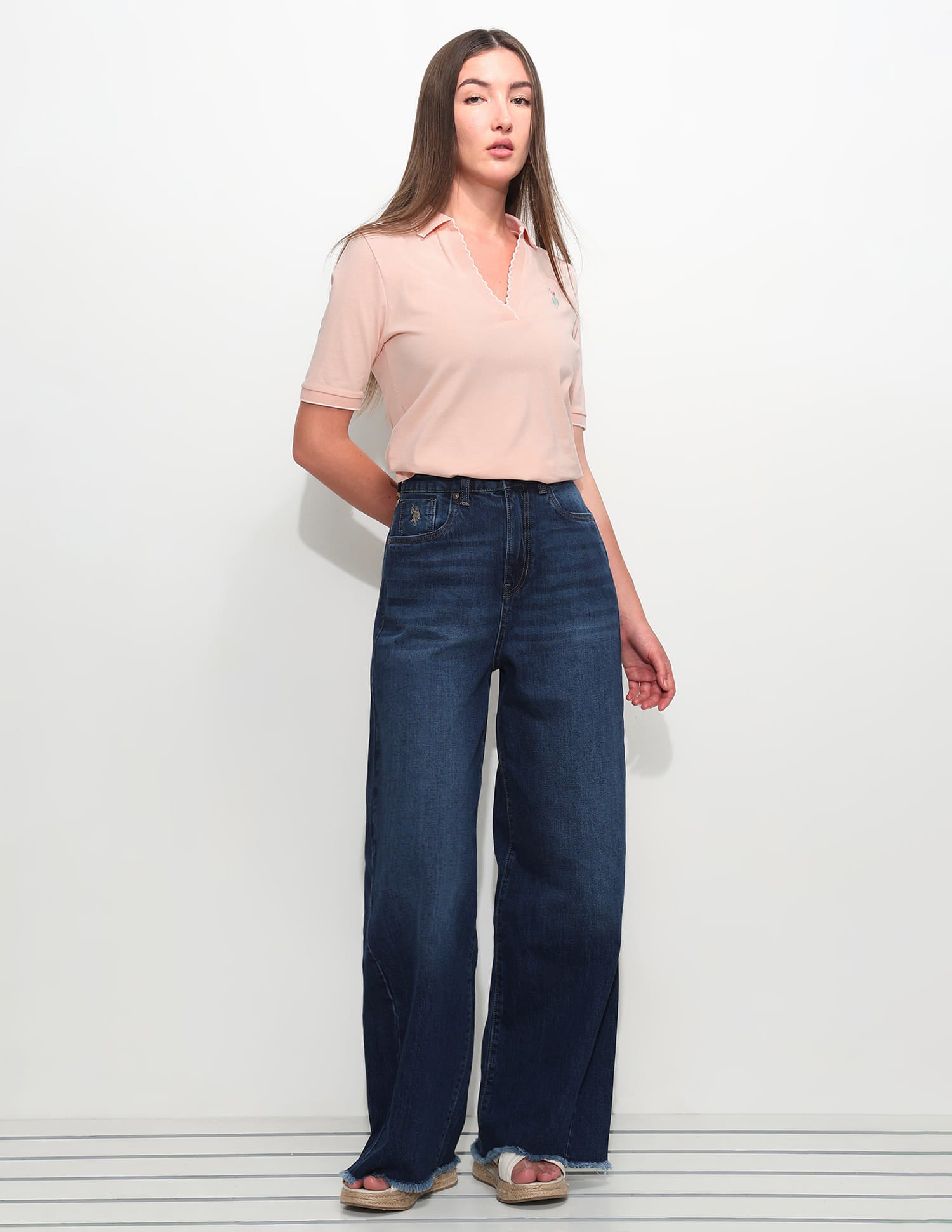 Regular Fit Textured Polo Shirt Pink - U.S. Polo Assn. India | Large