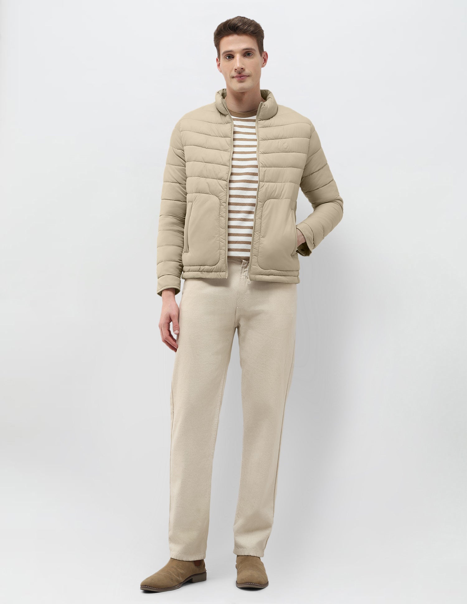 Packable Puffer Jacket Beige - U.S. Polo Assn. India | Large