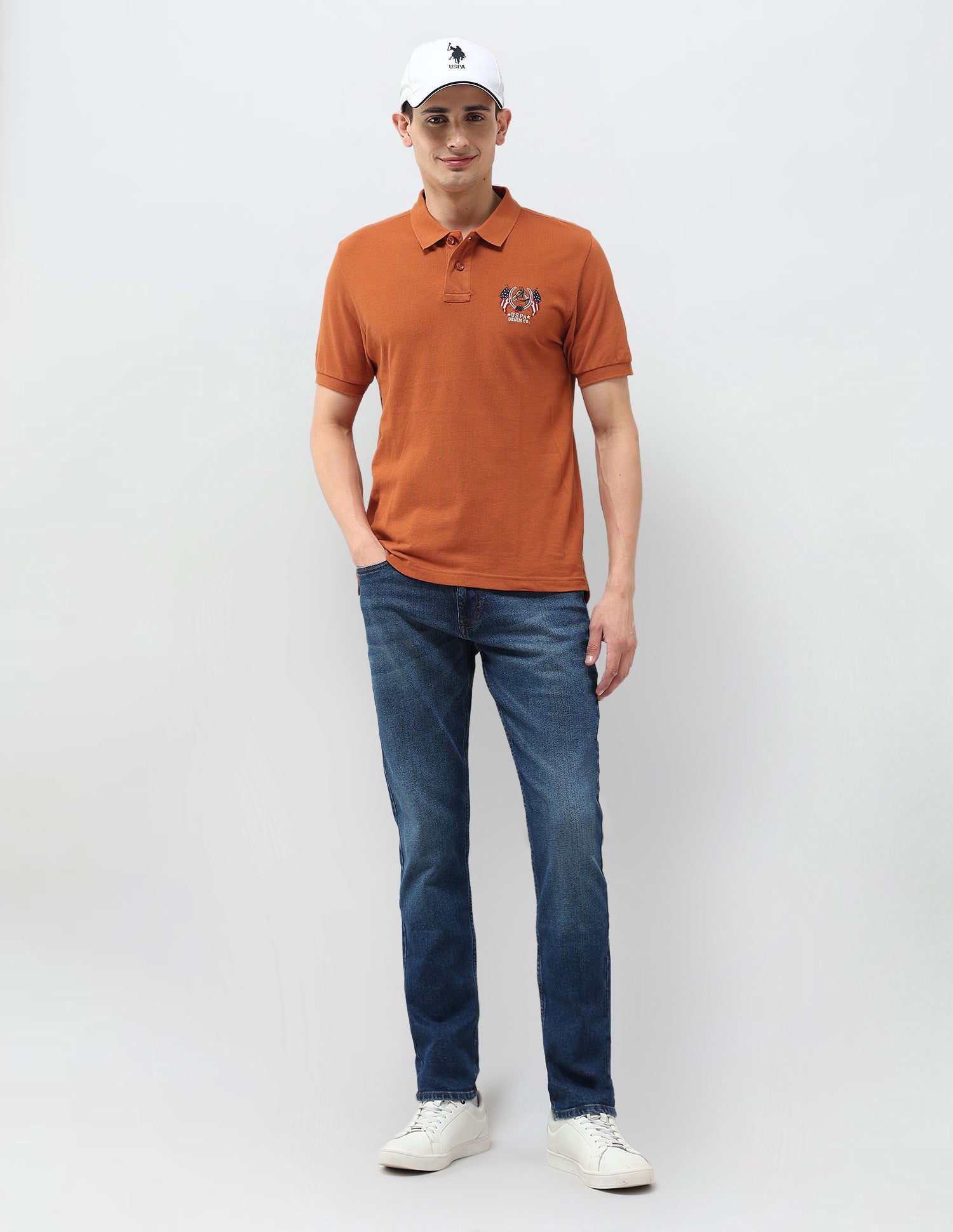 Solid Muscle Fit Polo Shirt Rust - U.S. POLO ASSN. | Large