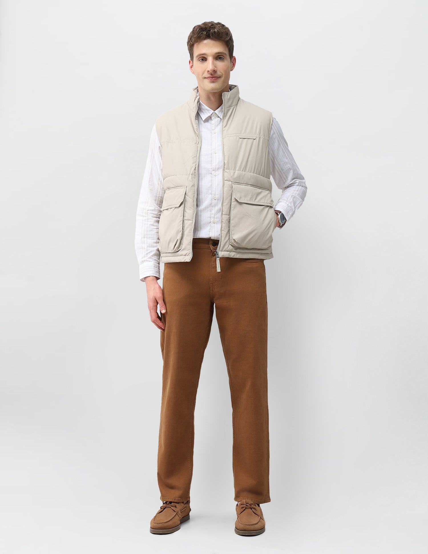 Reversible Brand Printed Puffer Jacket Beige - U.S. Polo Assn. India | Large