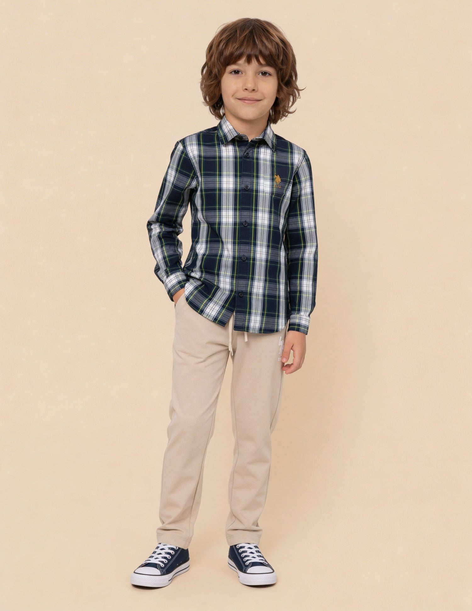 Tartan Checked Regular Fit Shirt Green - U.S. Polo Assn. India | Large